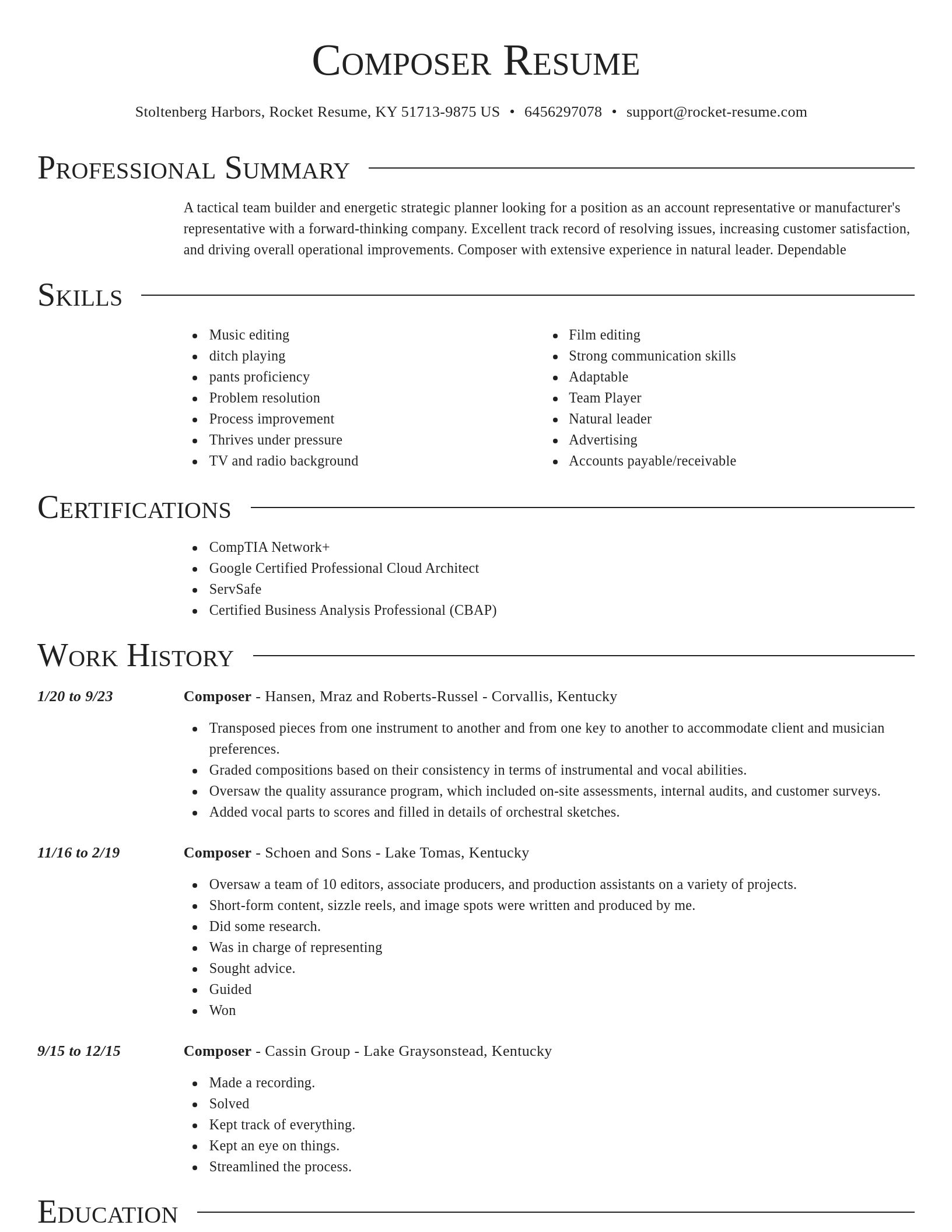 Director resume template