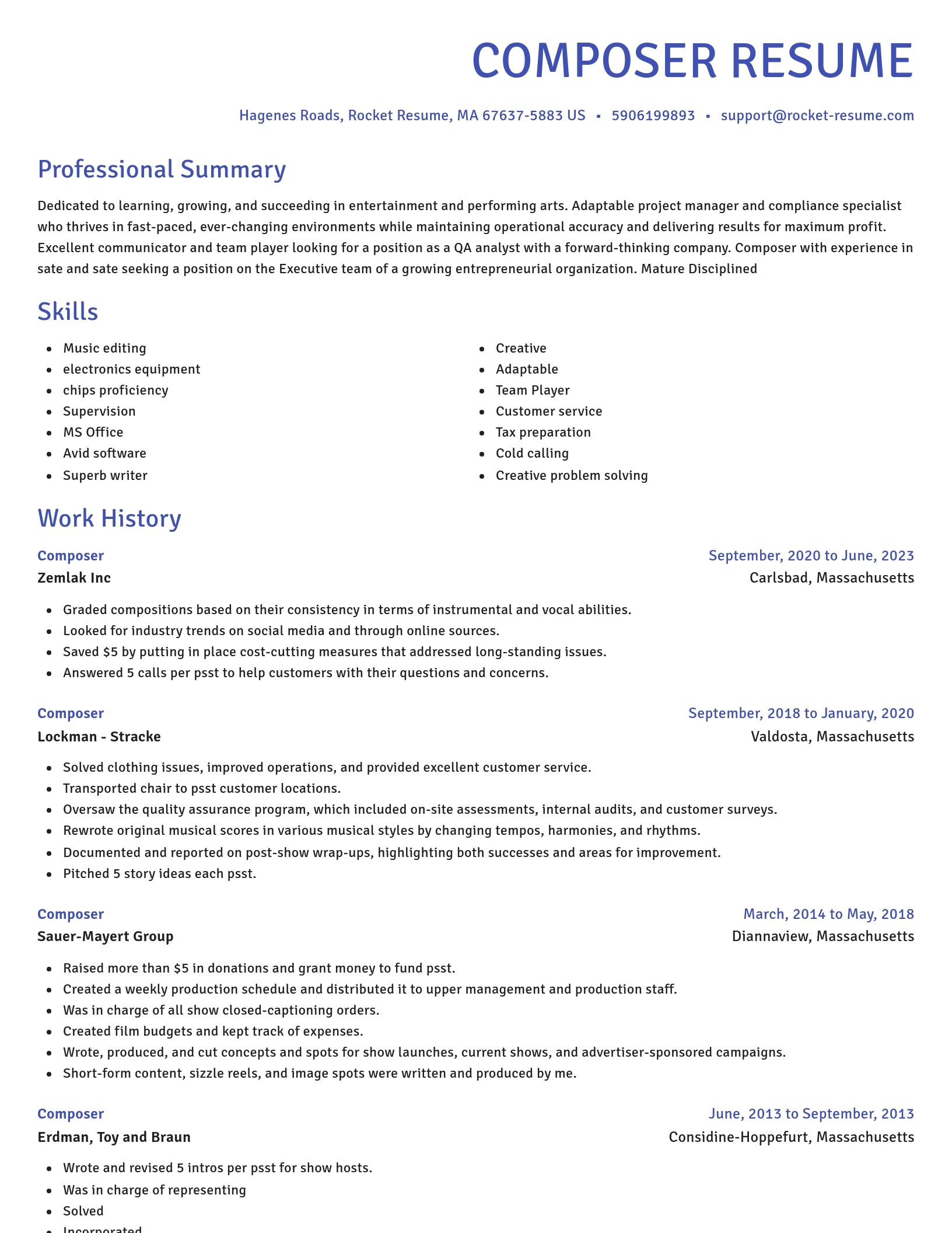 Novel resume template
