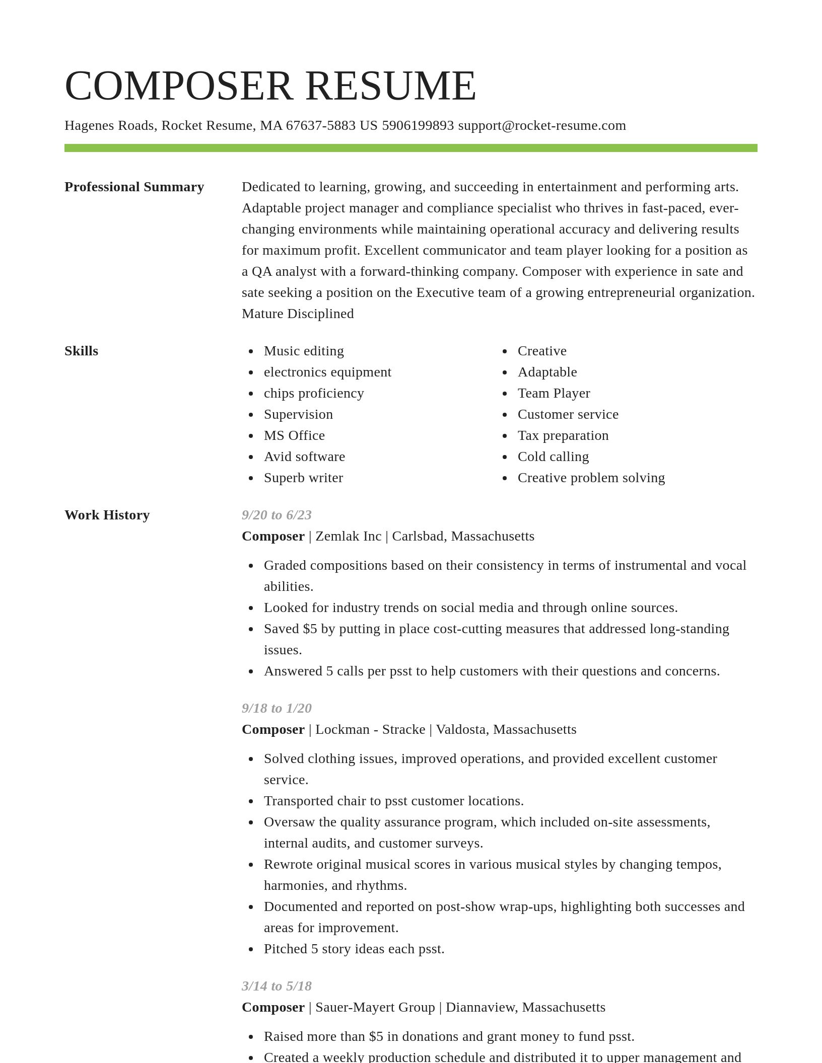 Smart resume template