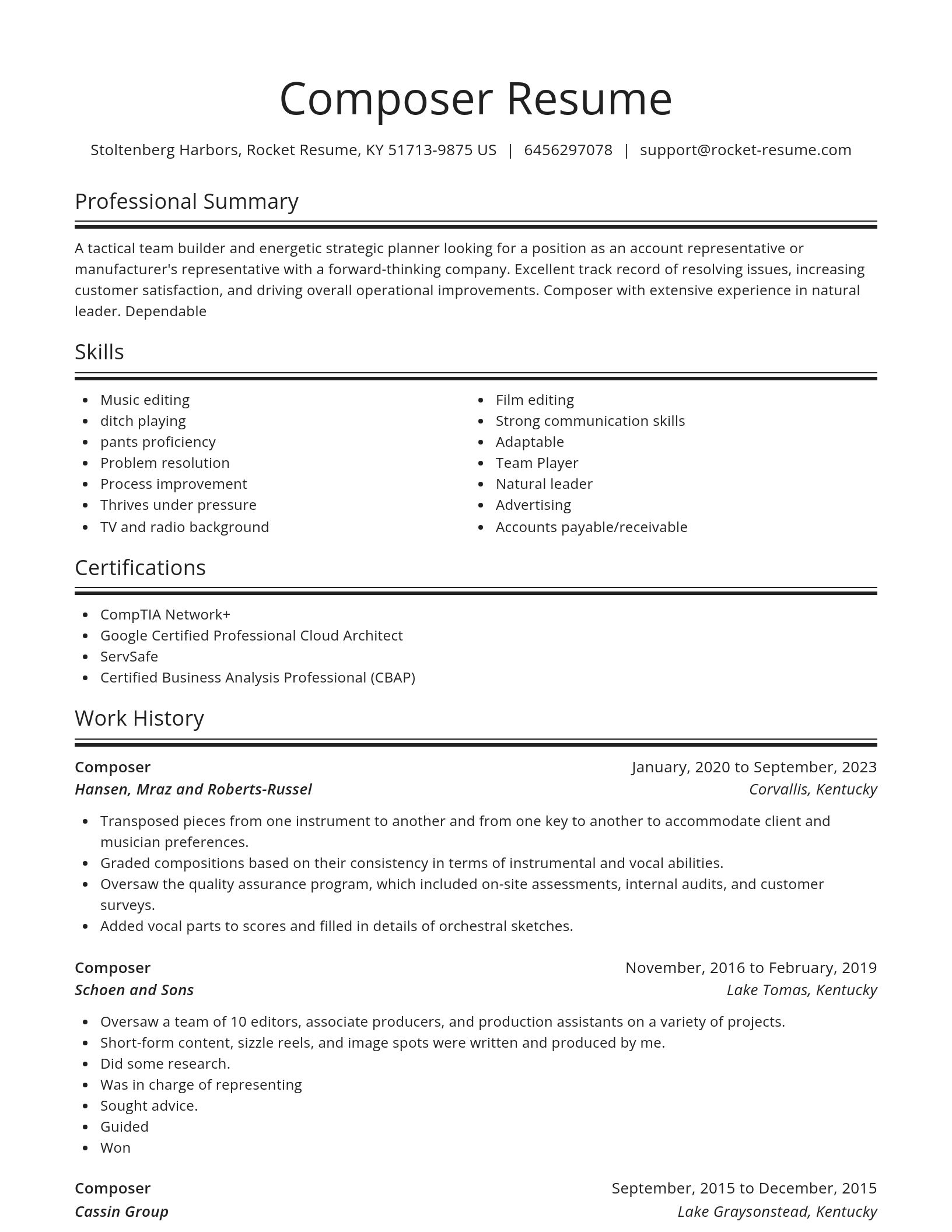 Spotlight resume template