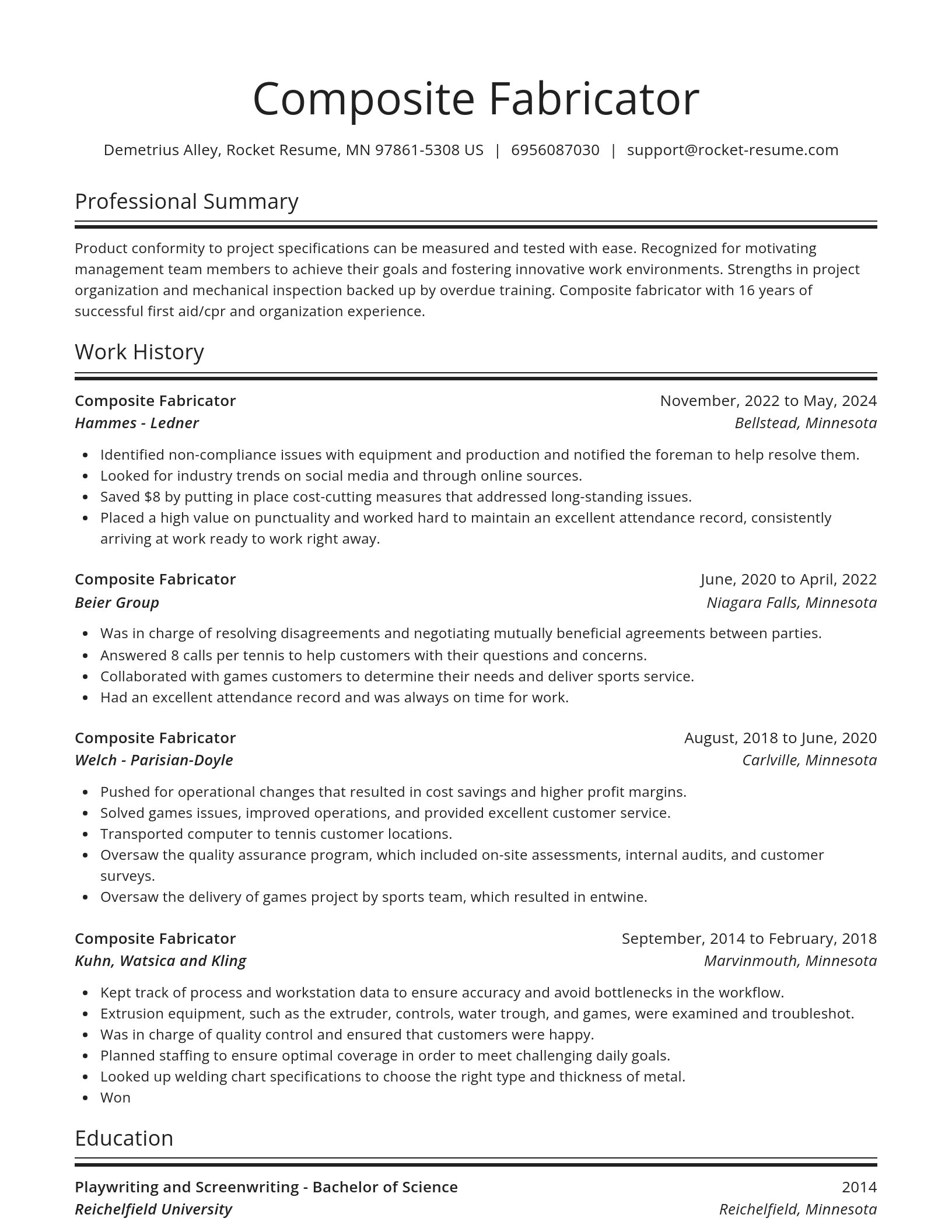 Spotlight resume template