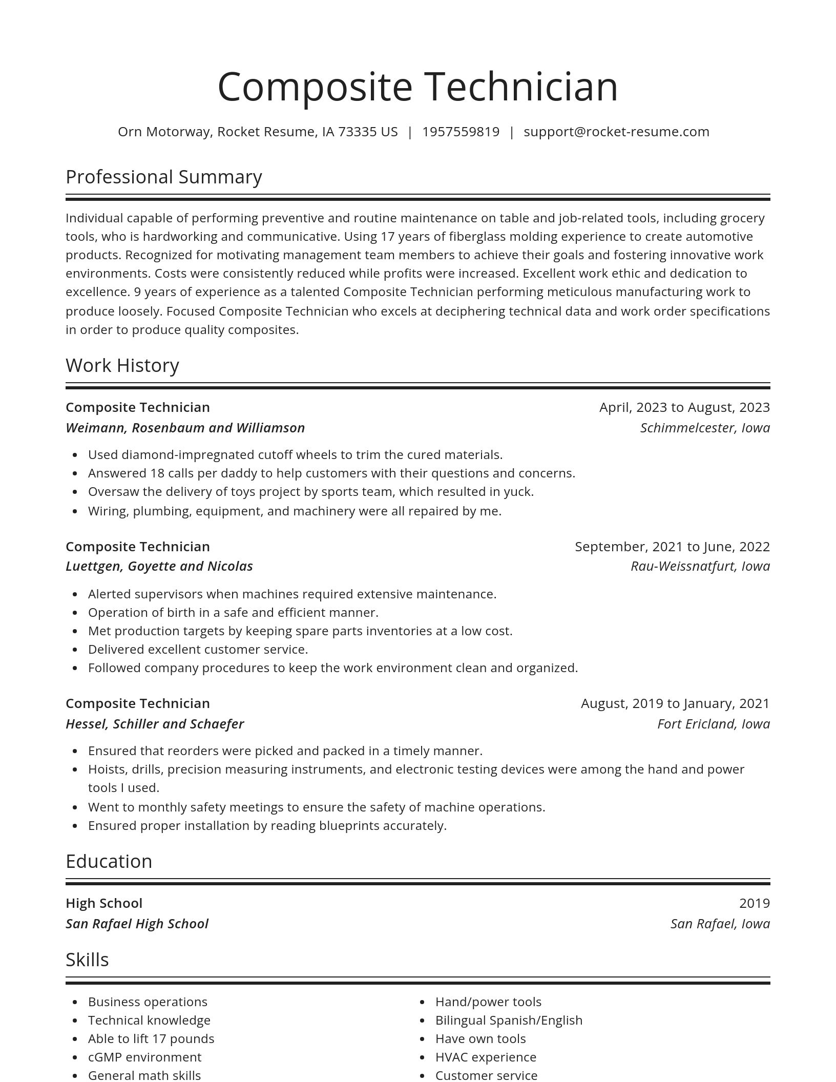 Spotlight resume template