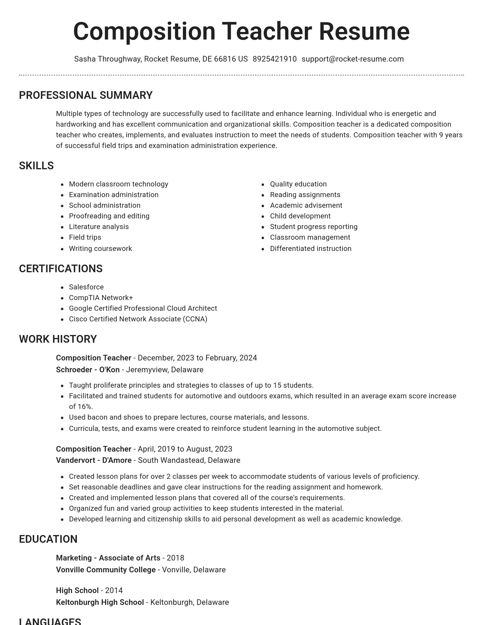 Brilliant resume template