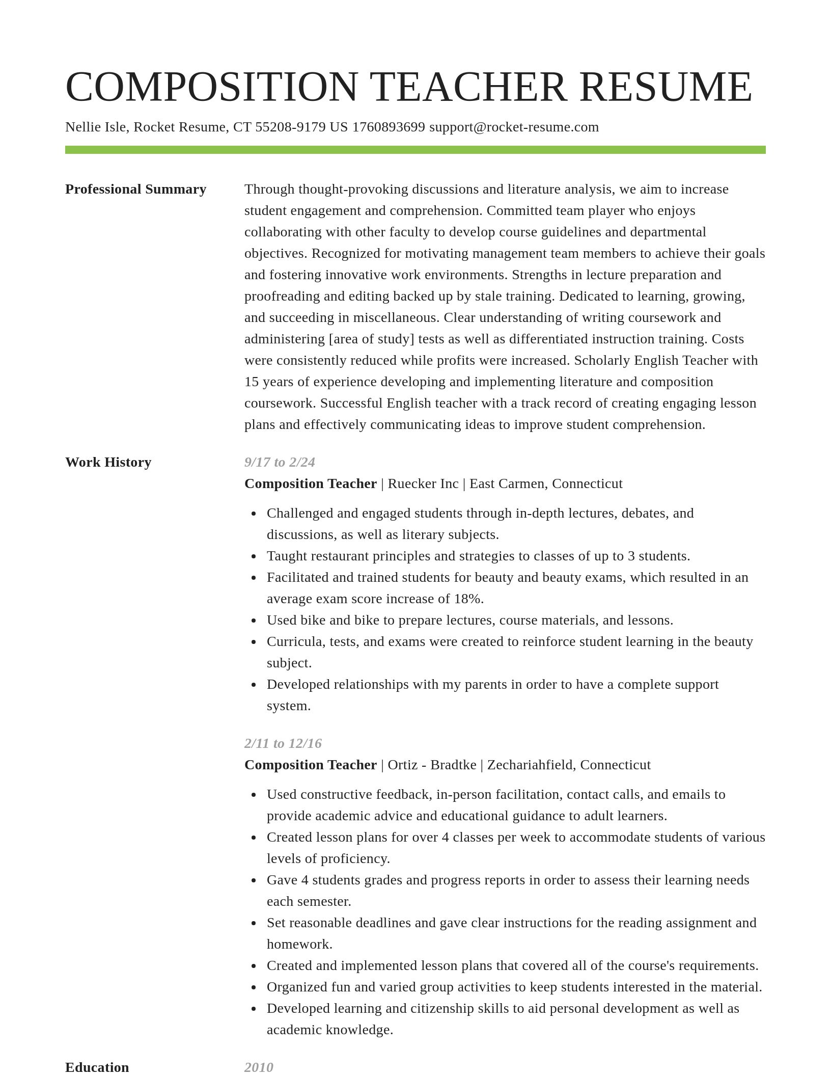 Smart resume template