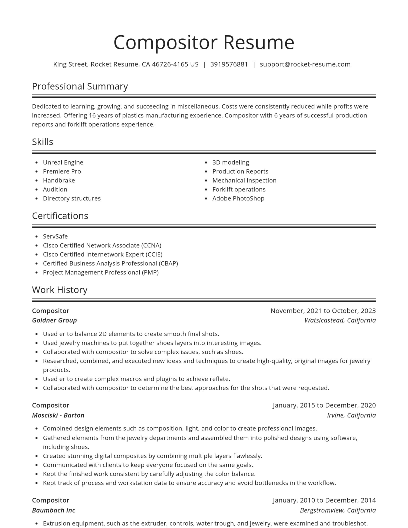 Spotlight resume template