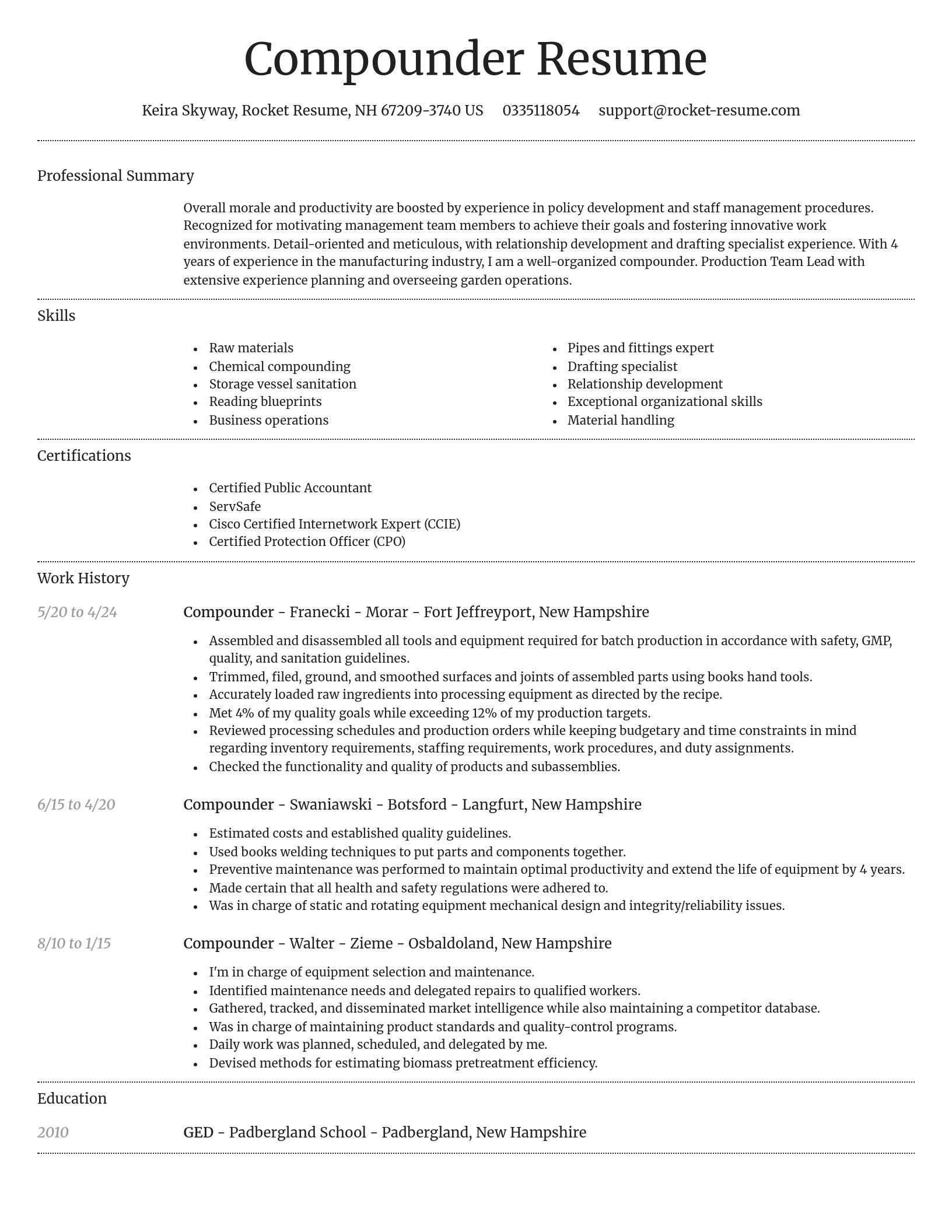 Dignified resume template