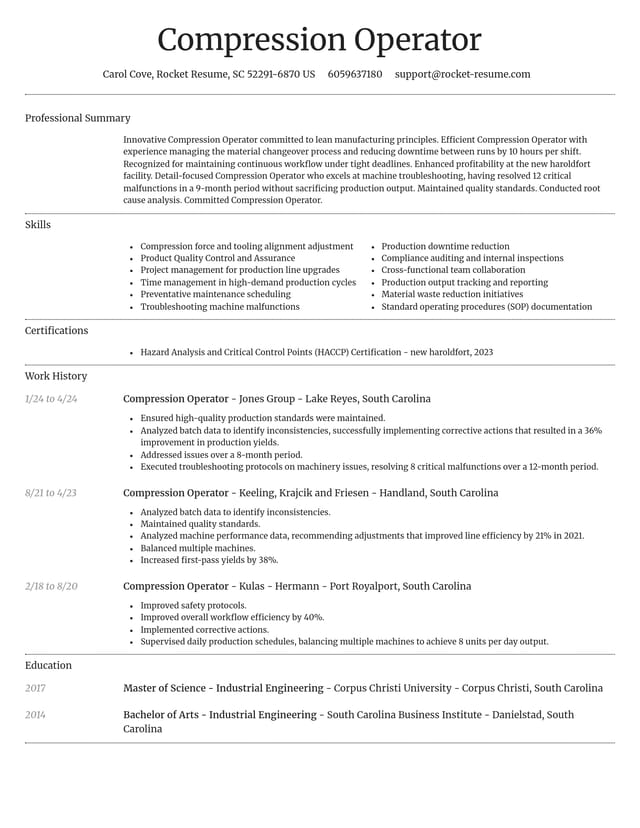 Dignified resume template