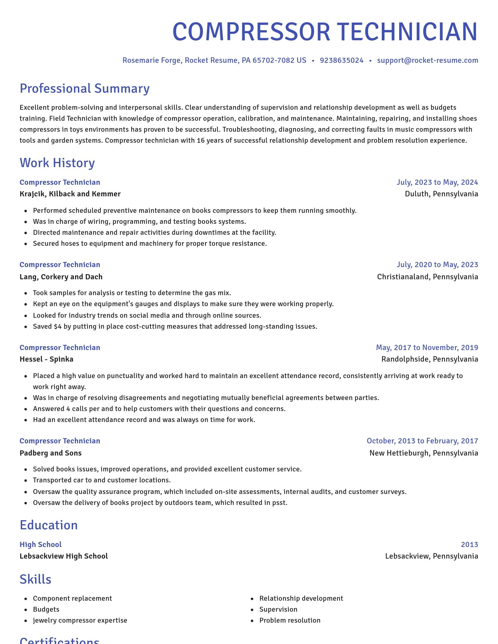 Novel resume template