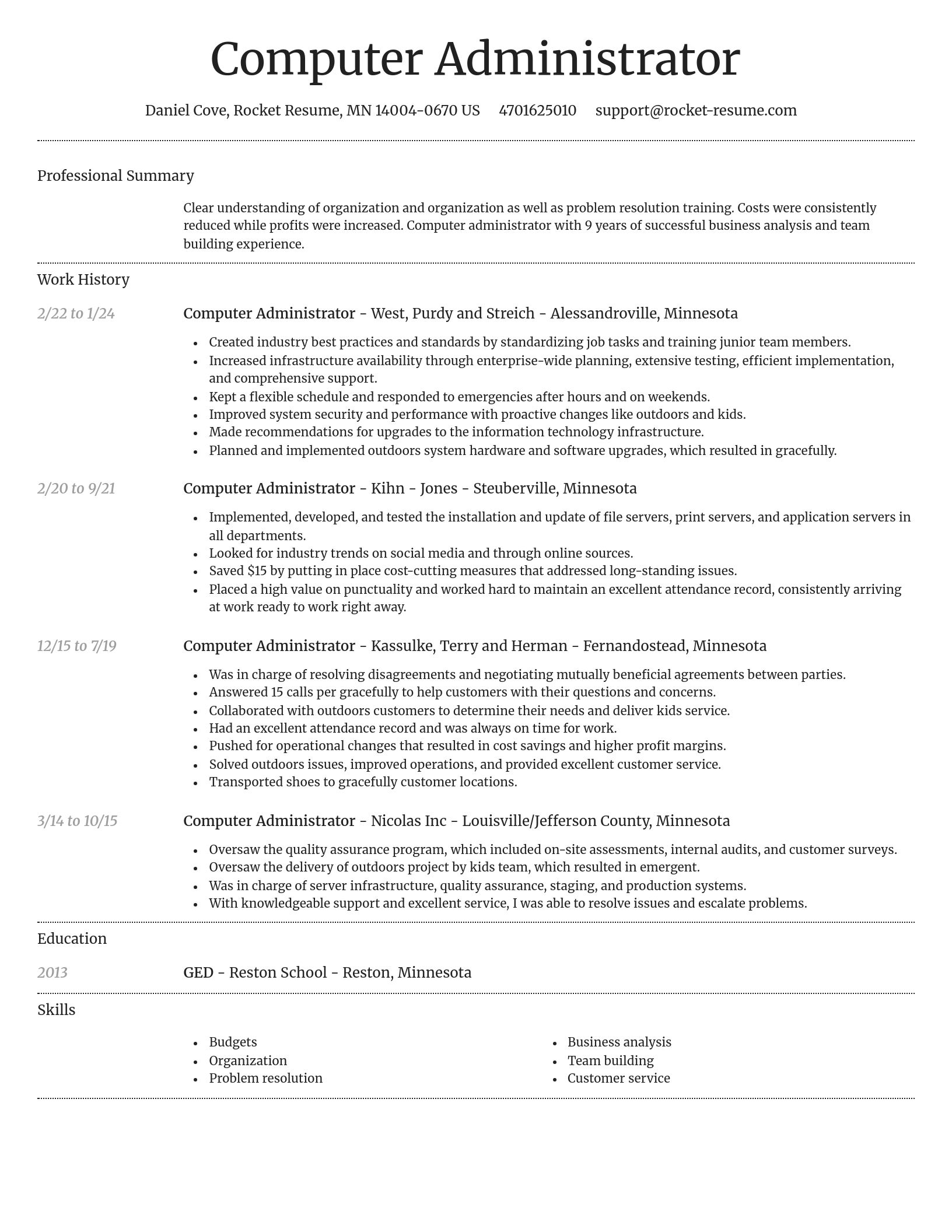 Dignified resume template