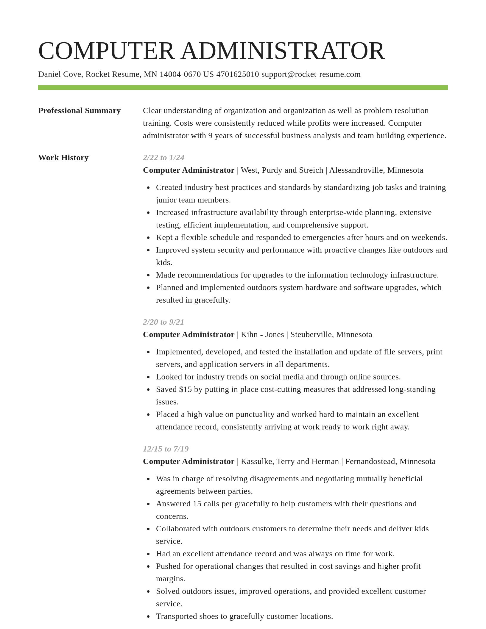 Smart resume template