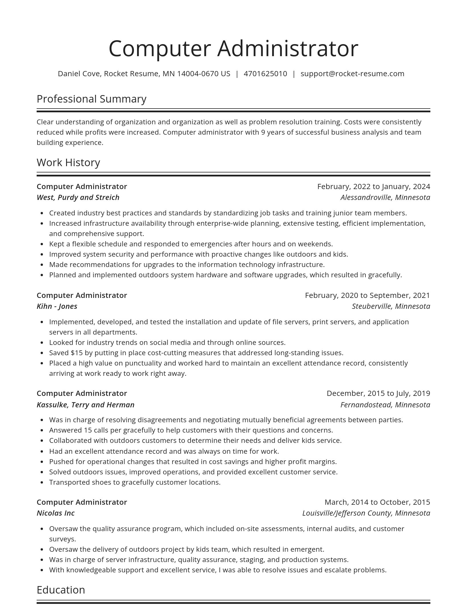 Spotlight resume template