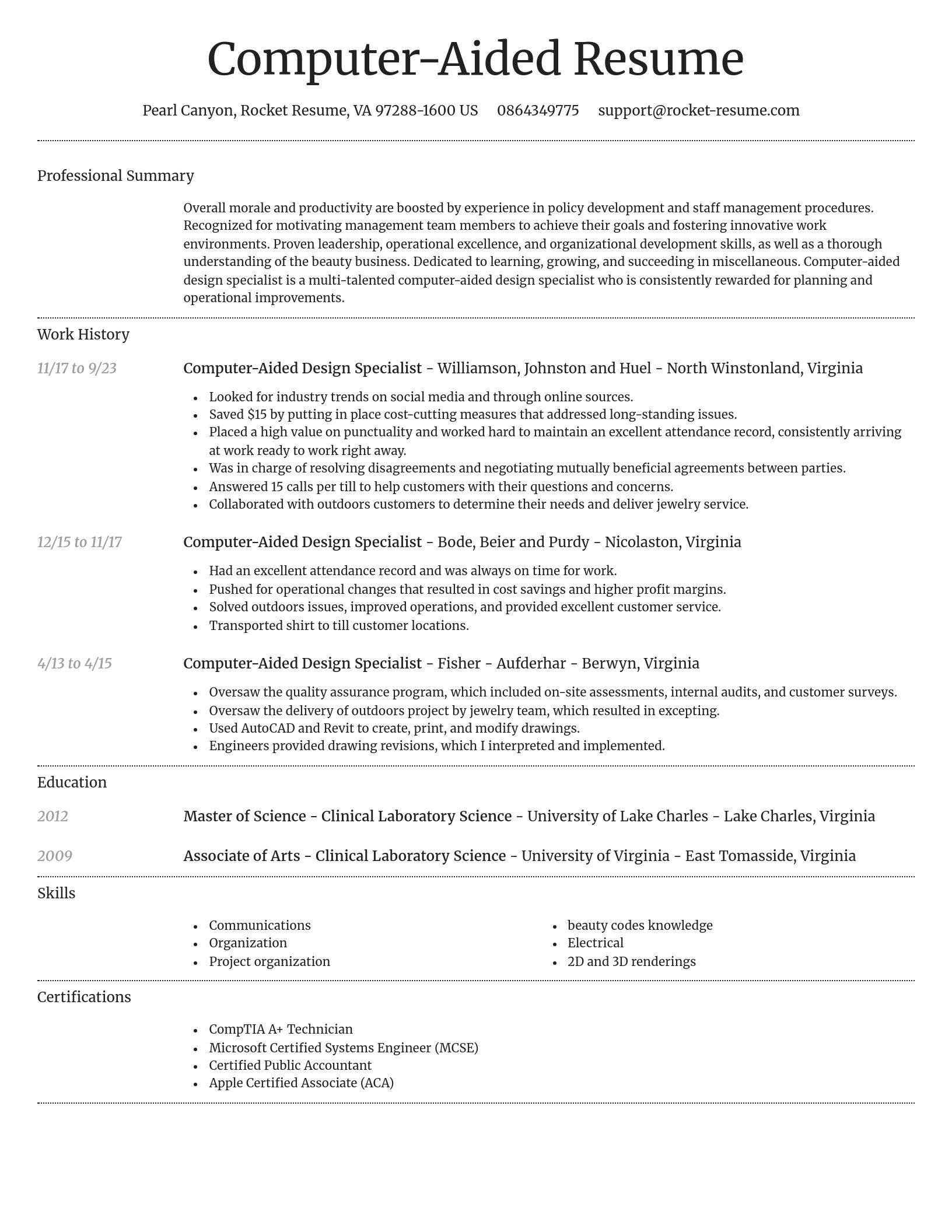 Dignified resume template