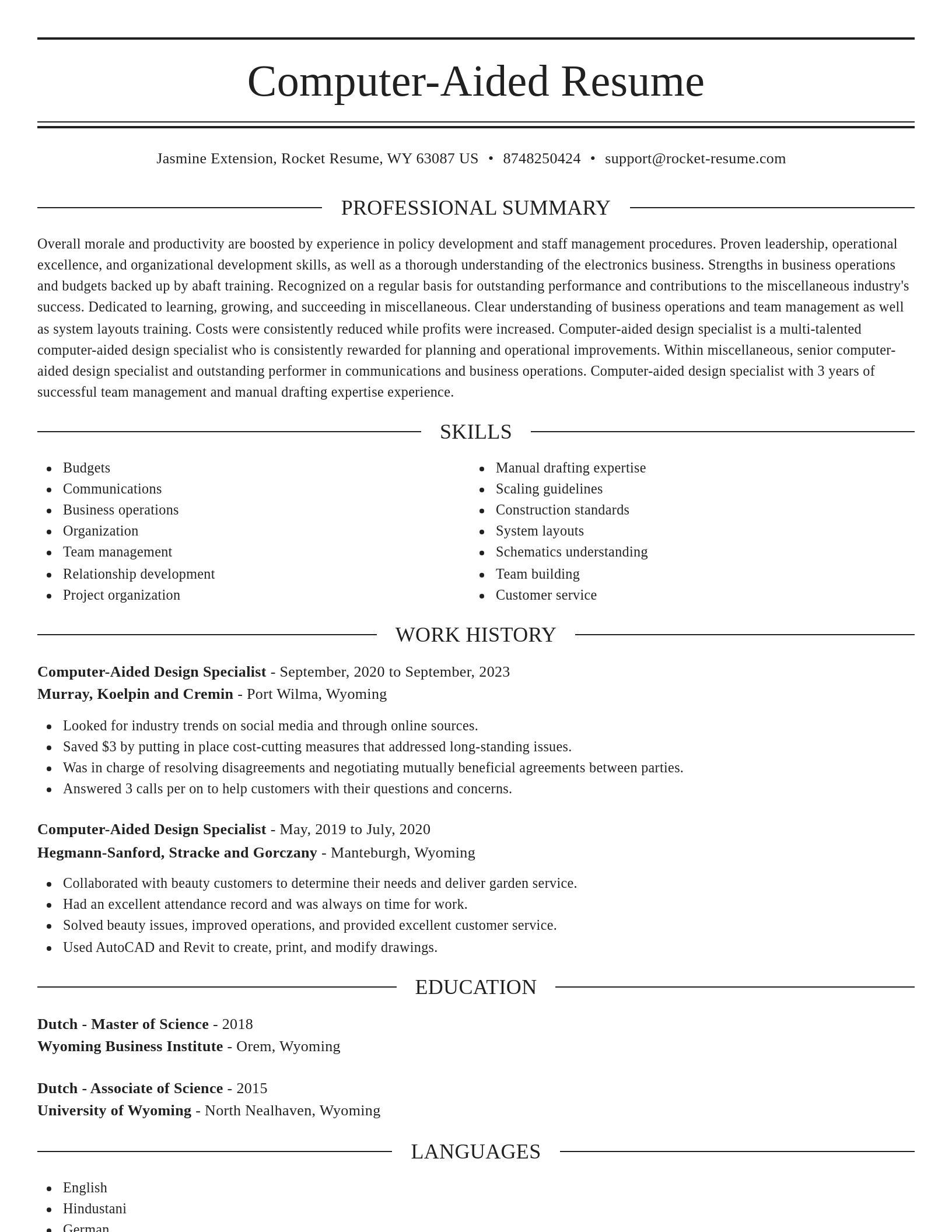 Elegant resume template