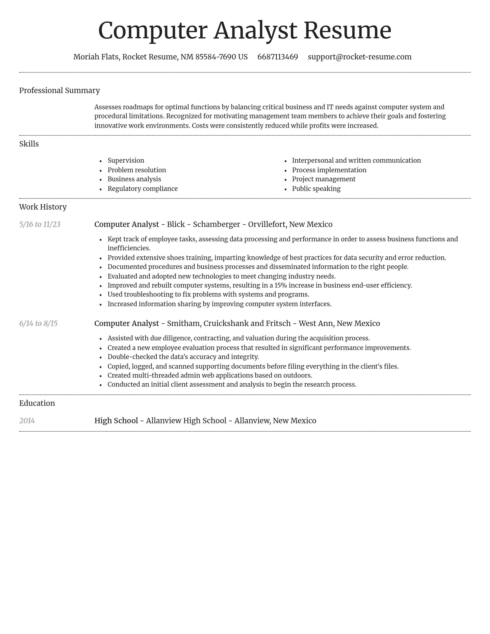 Dignified resume template