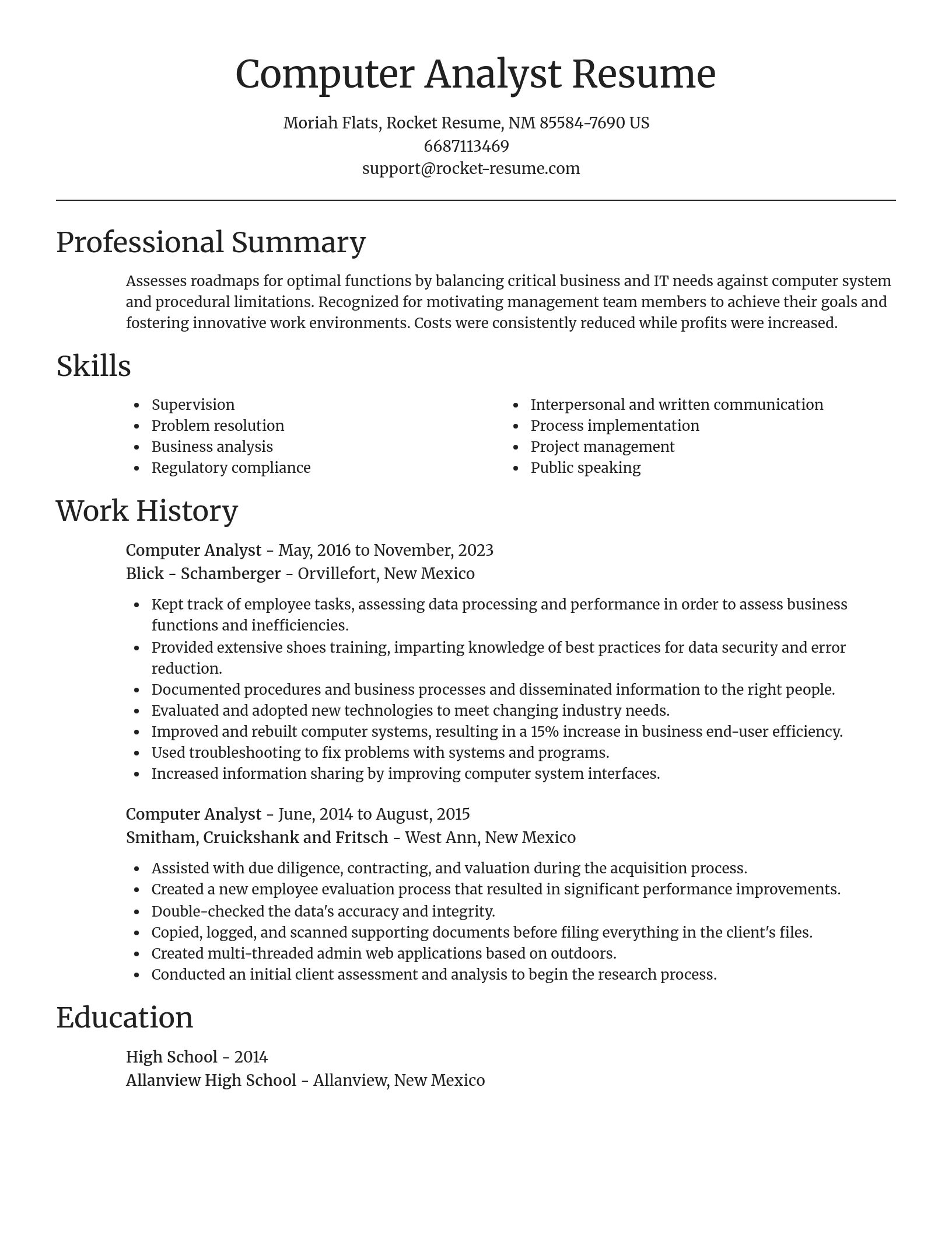 Focal Point resume template