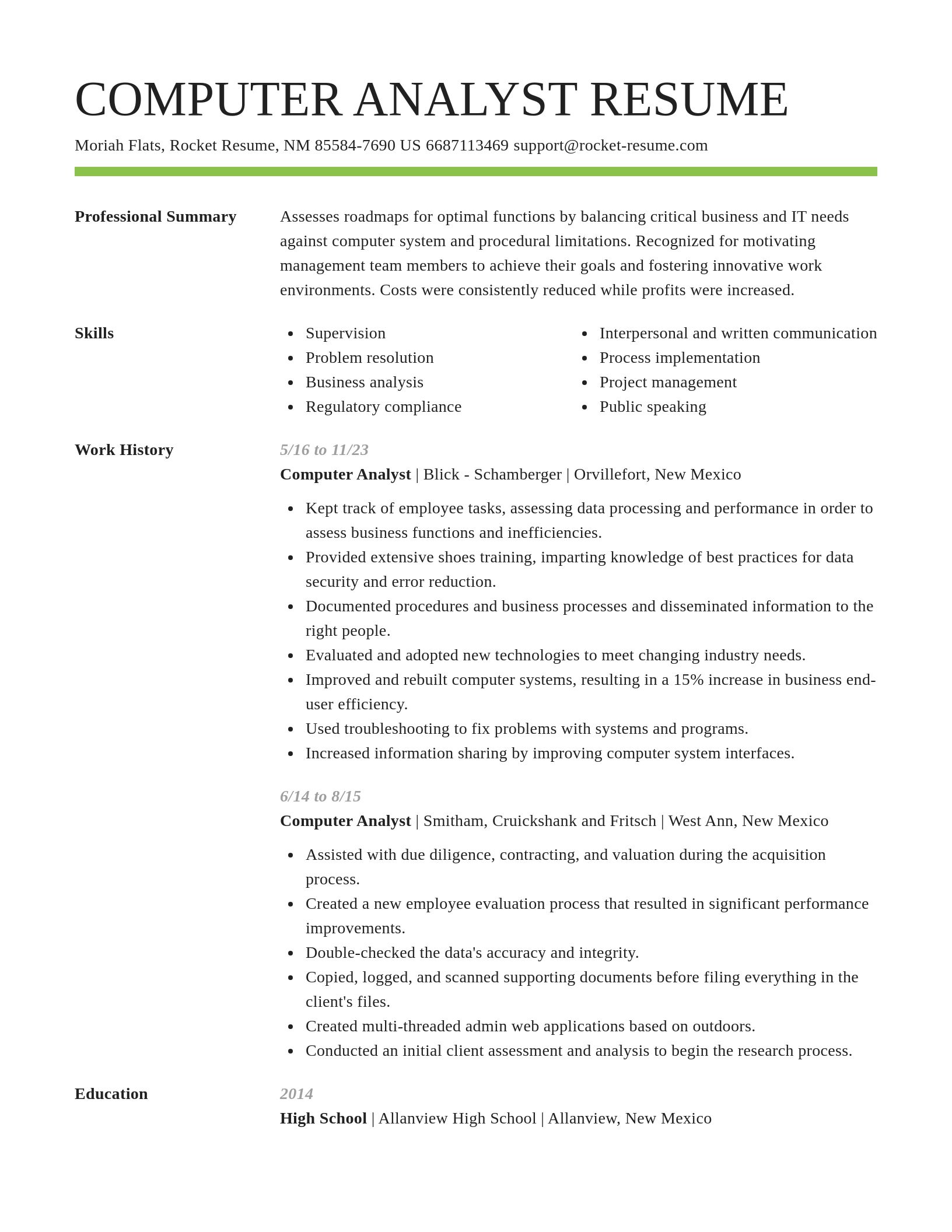 Smart resume template