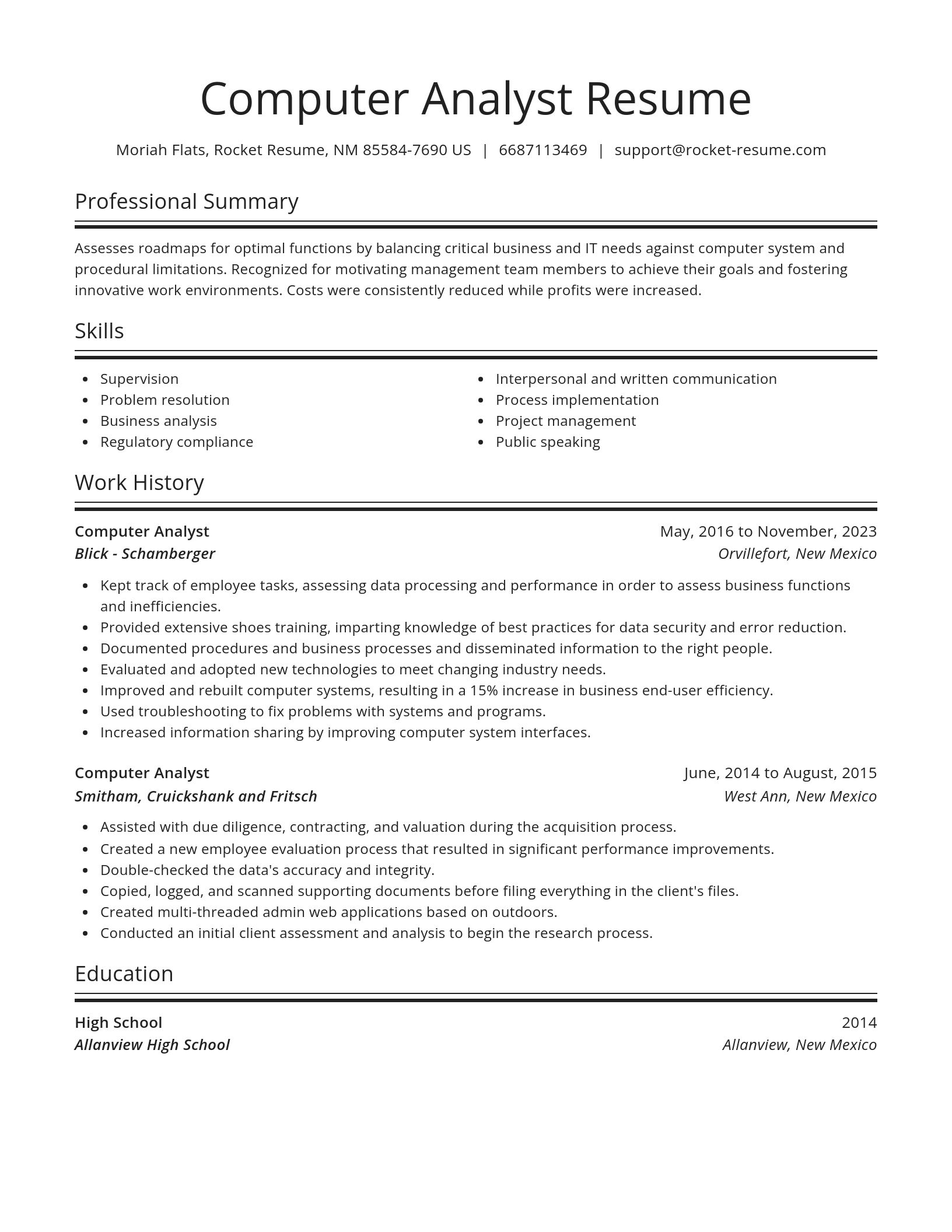 Spotlight resume template