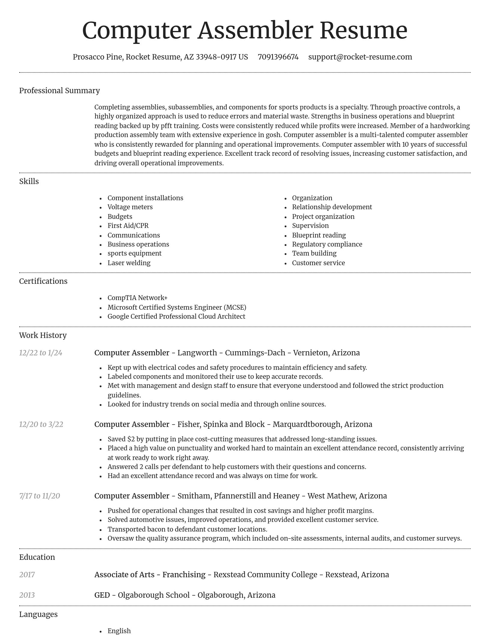 Dignified resume template