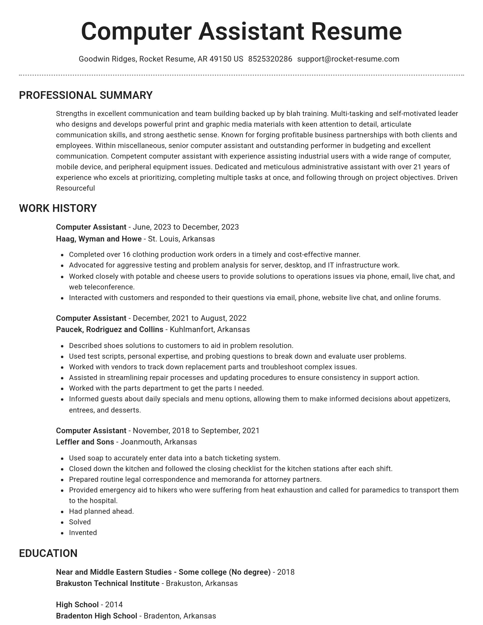 Brilliant resume template