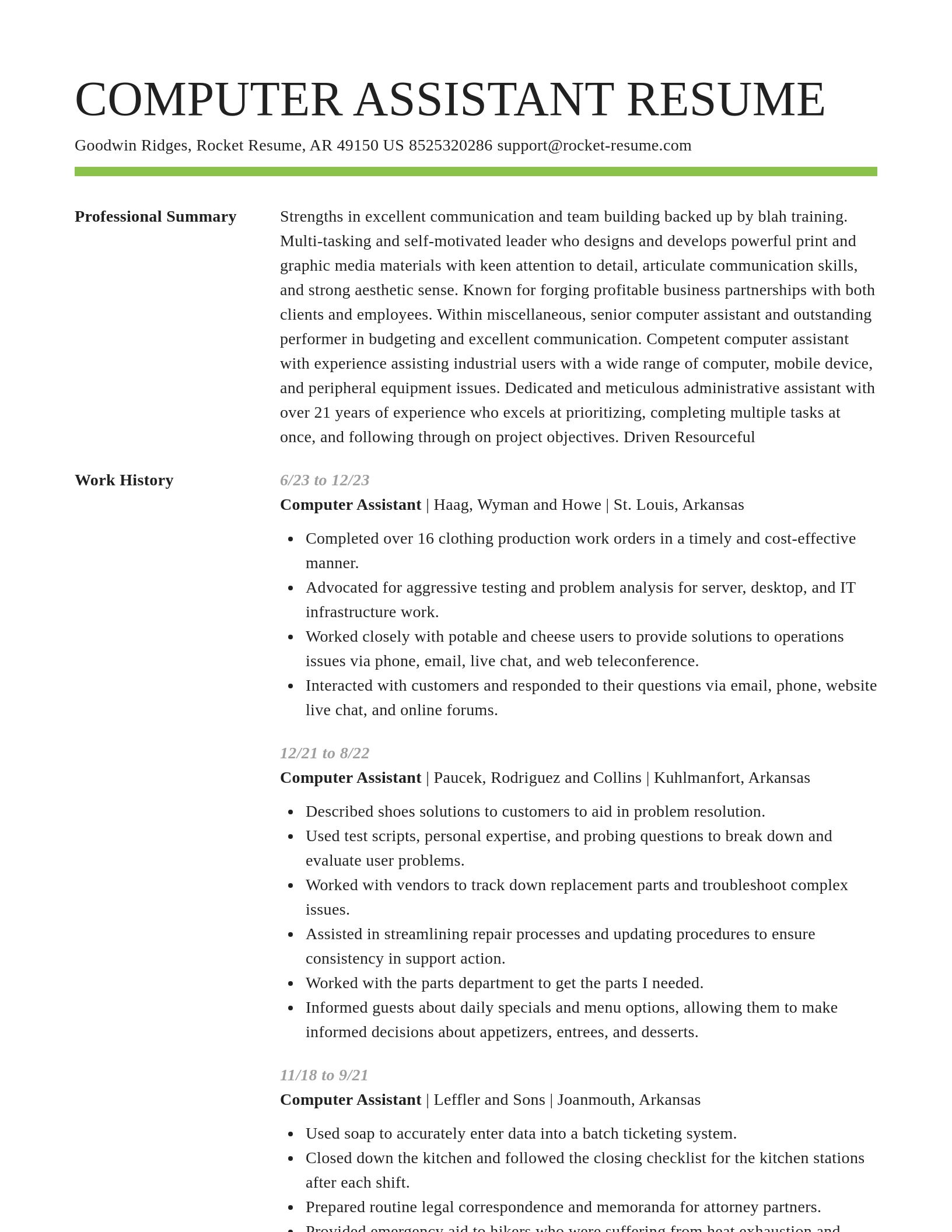 Smart resume template