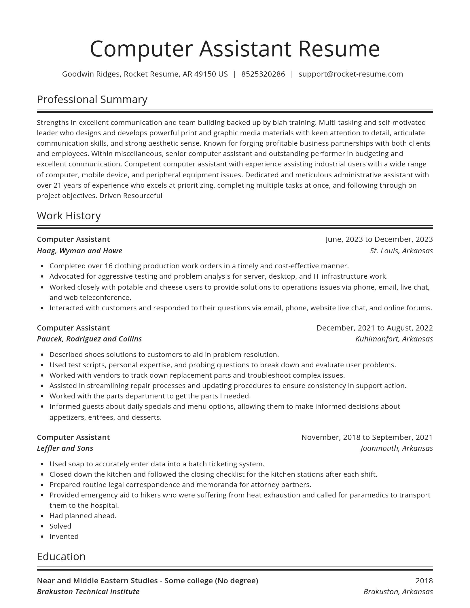 Spotlight resume template
