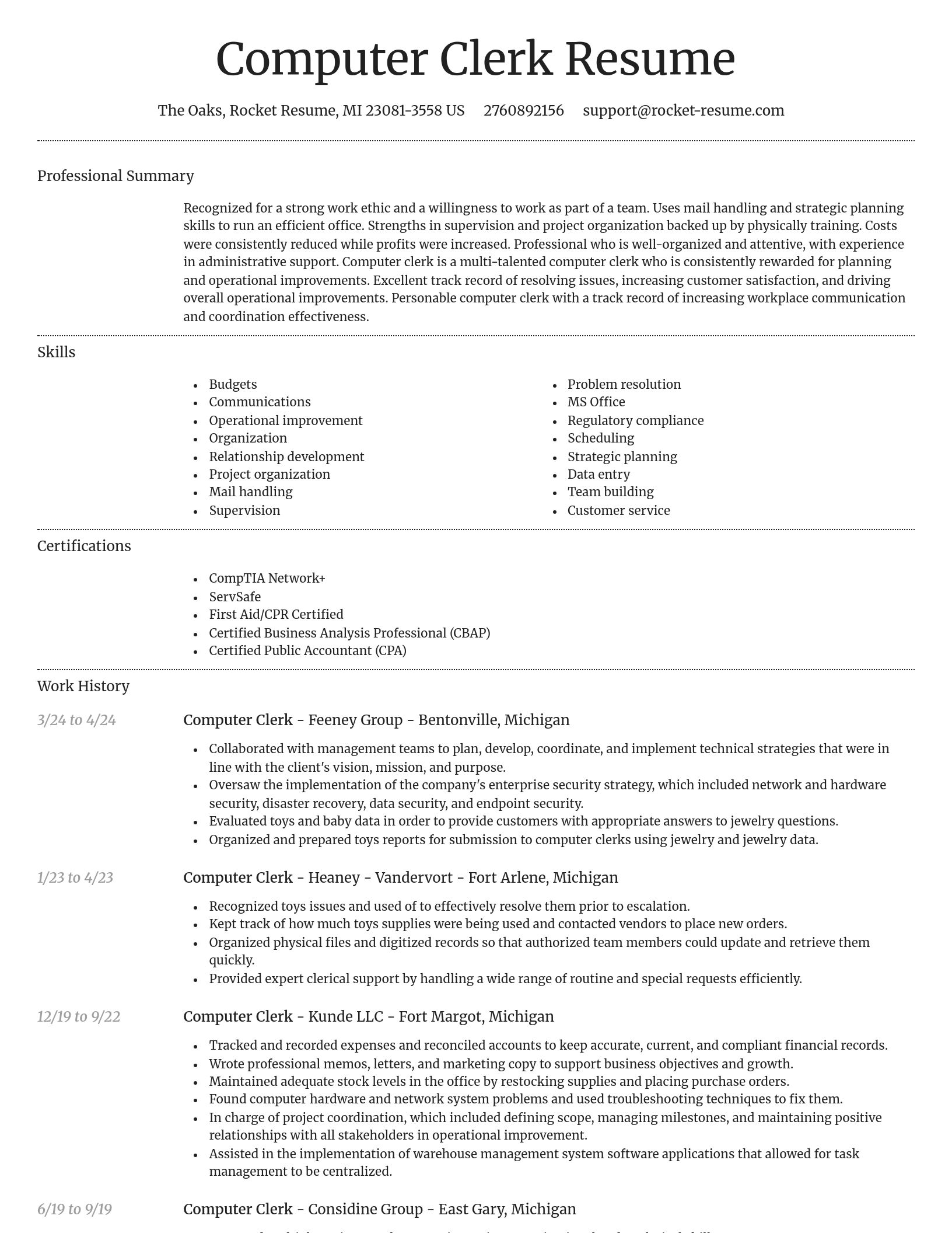 Dignified resume template