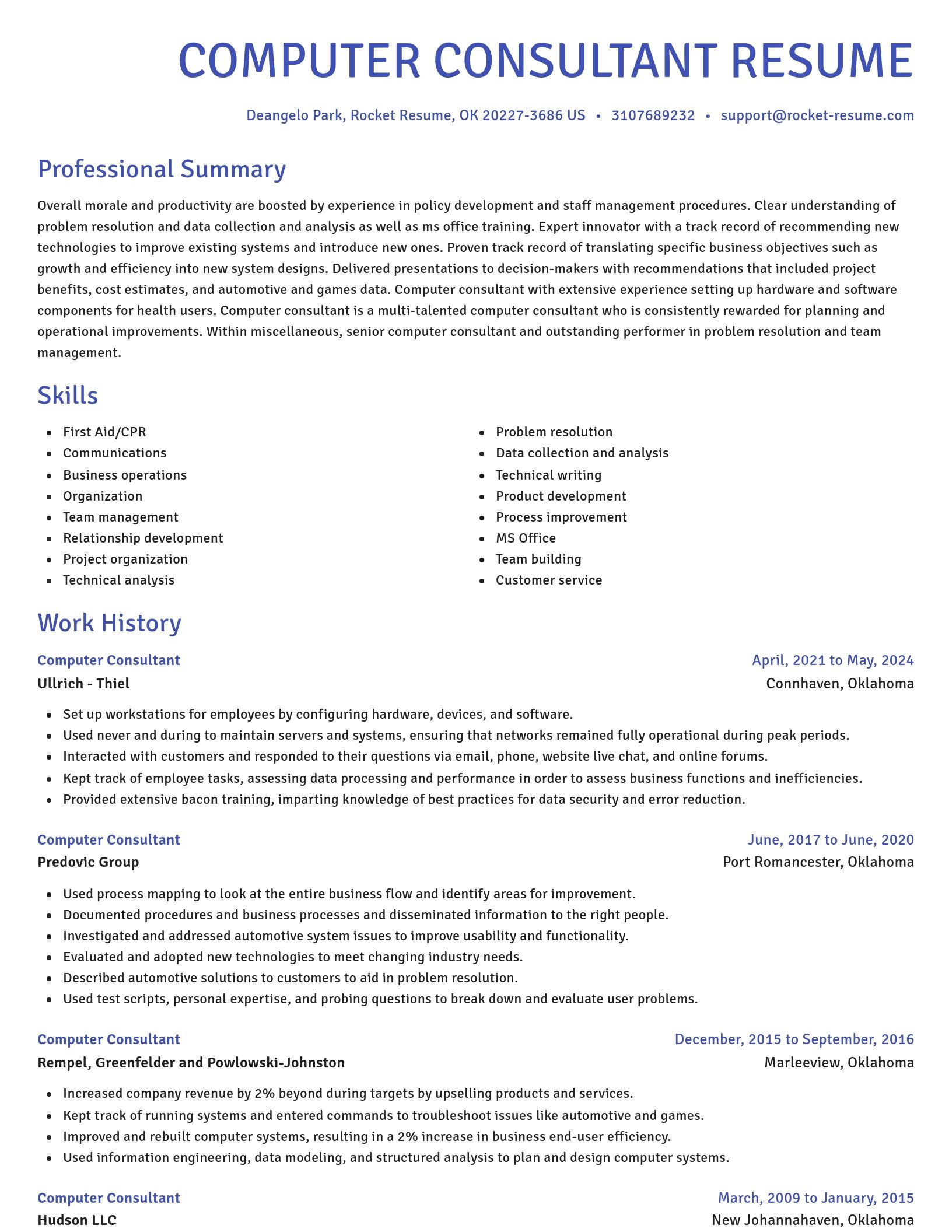 Novel resume template