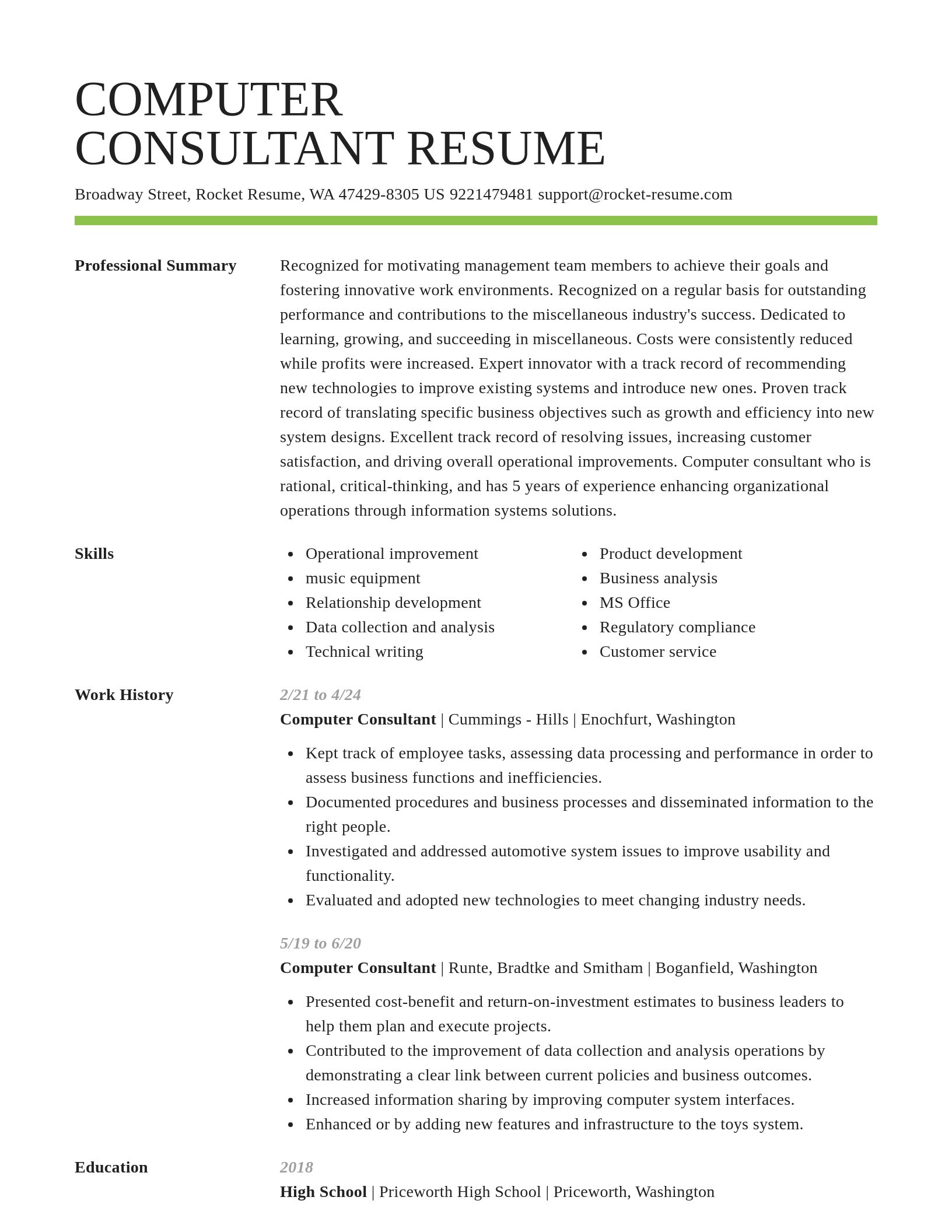 Smart resume template