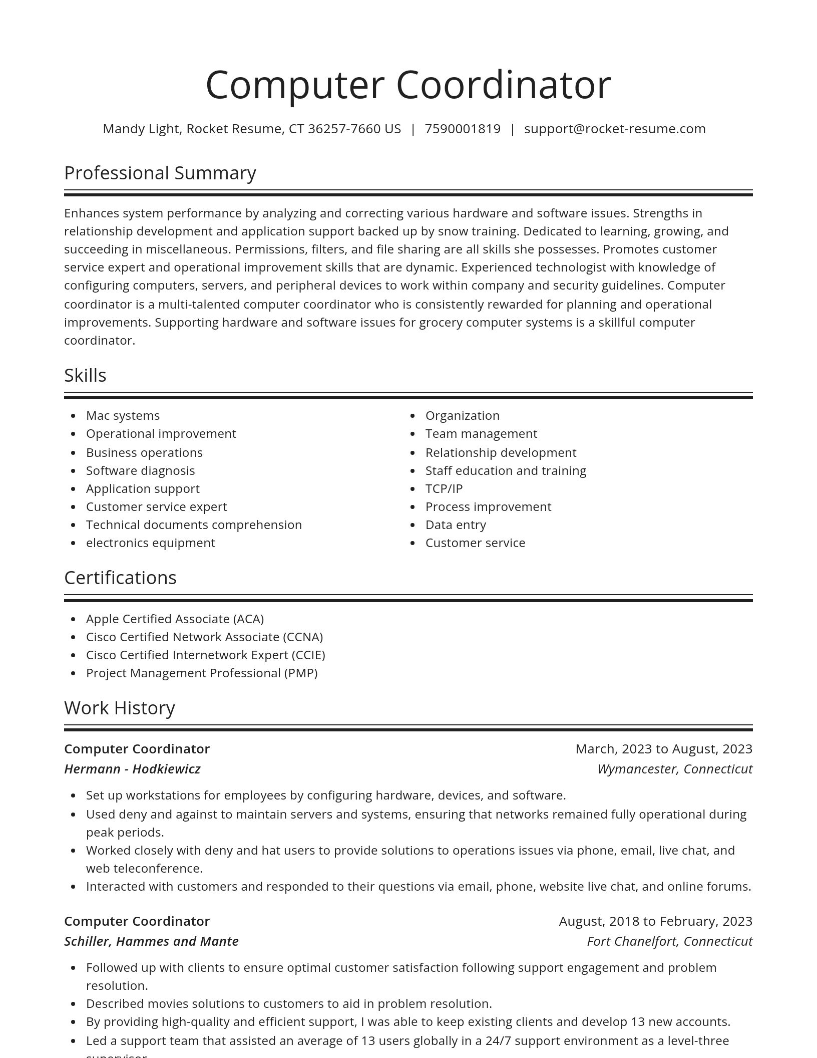 Spotlight resume template