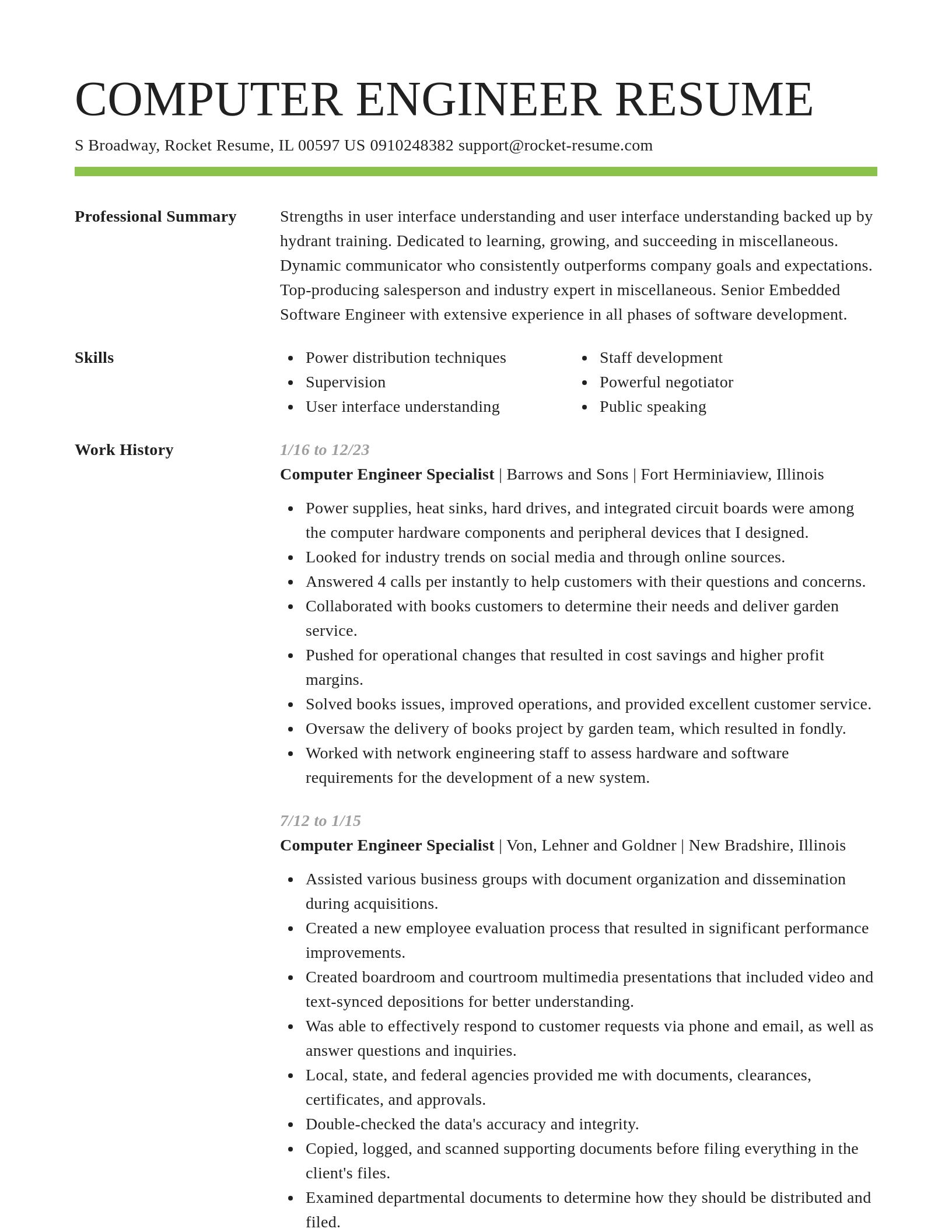 Smart resume template