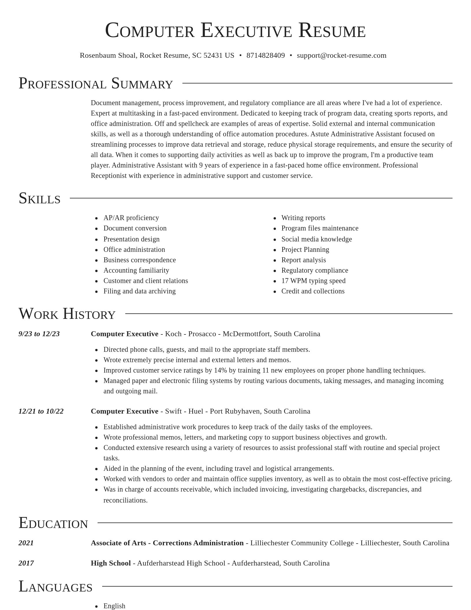 Director resume template