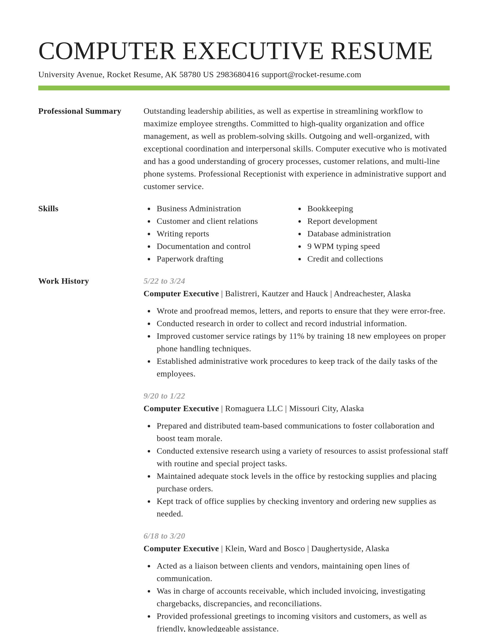 Smart resume template