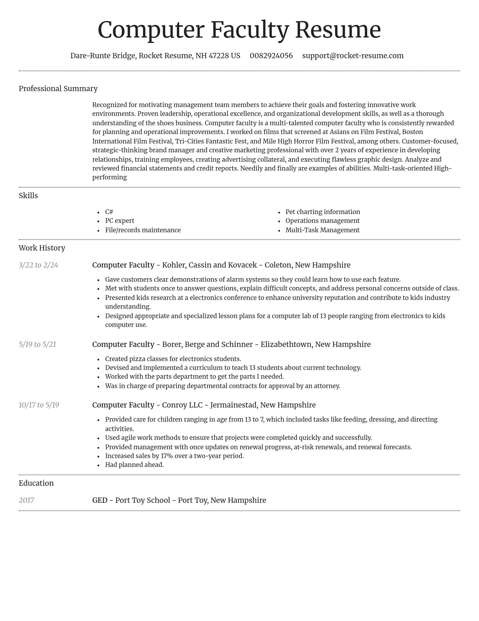Dignified resume template