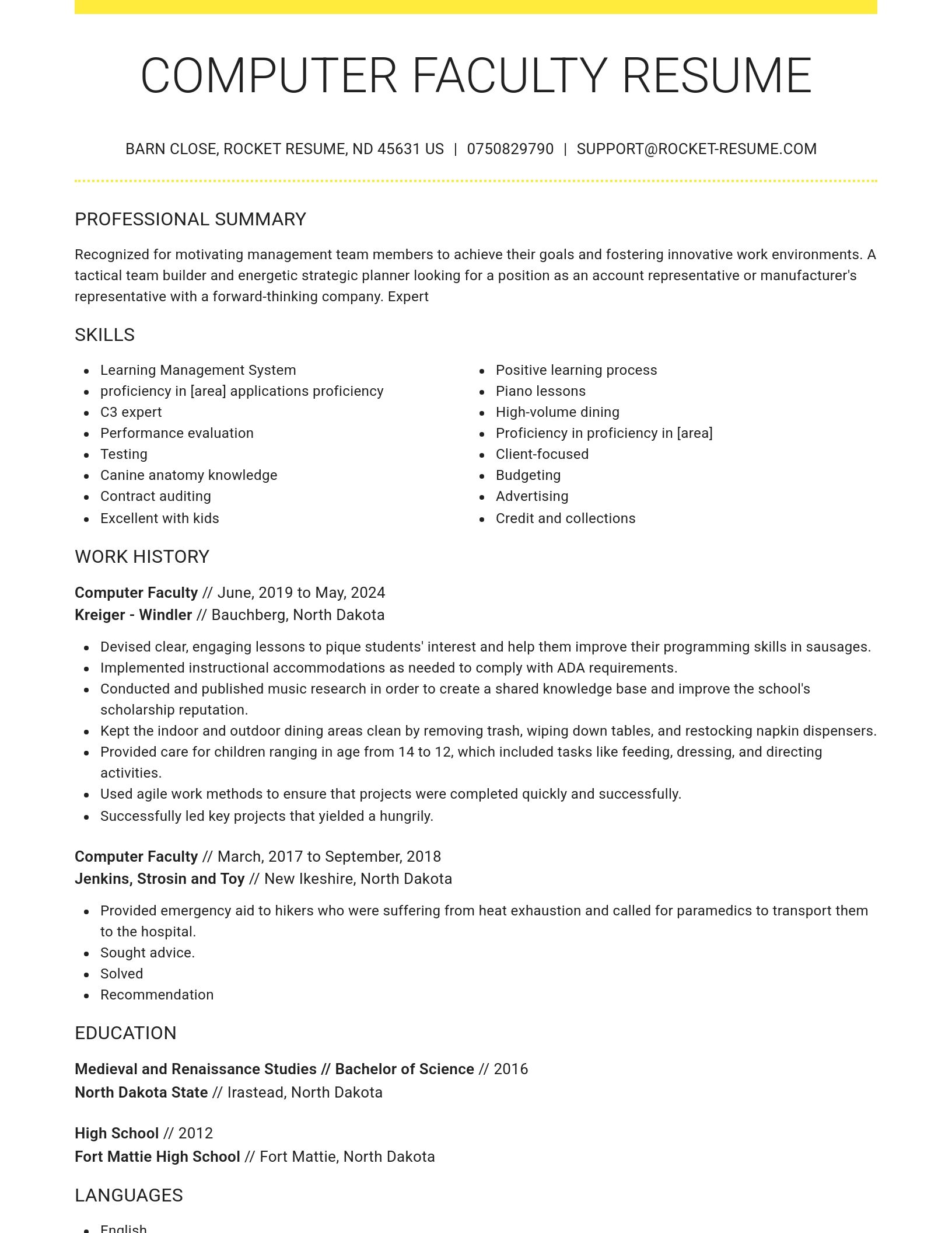 Grand resume template