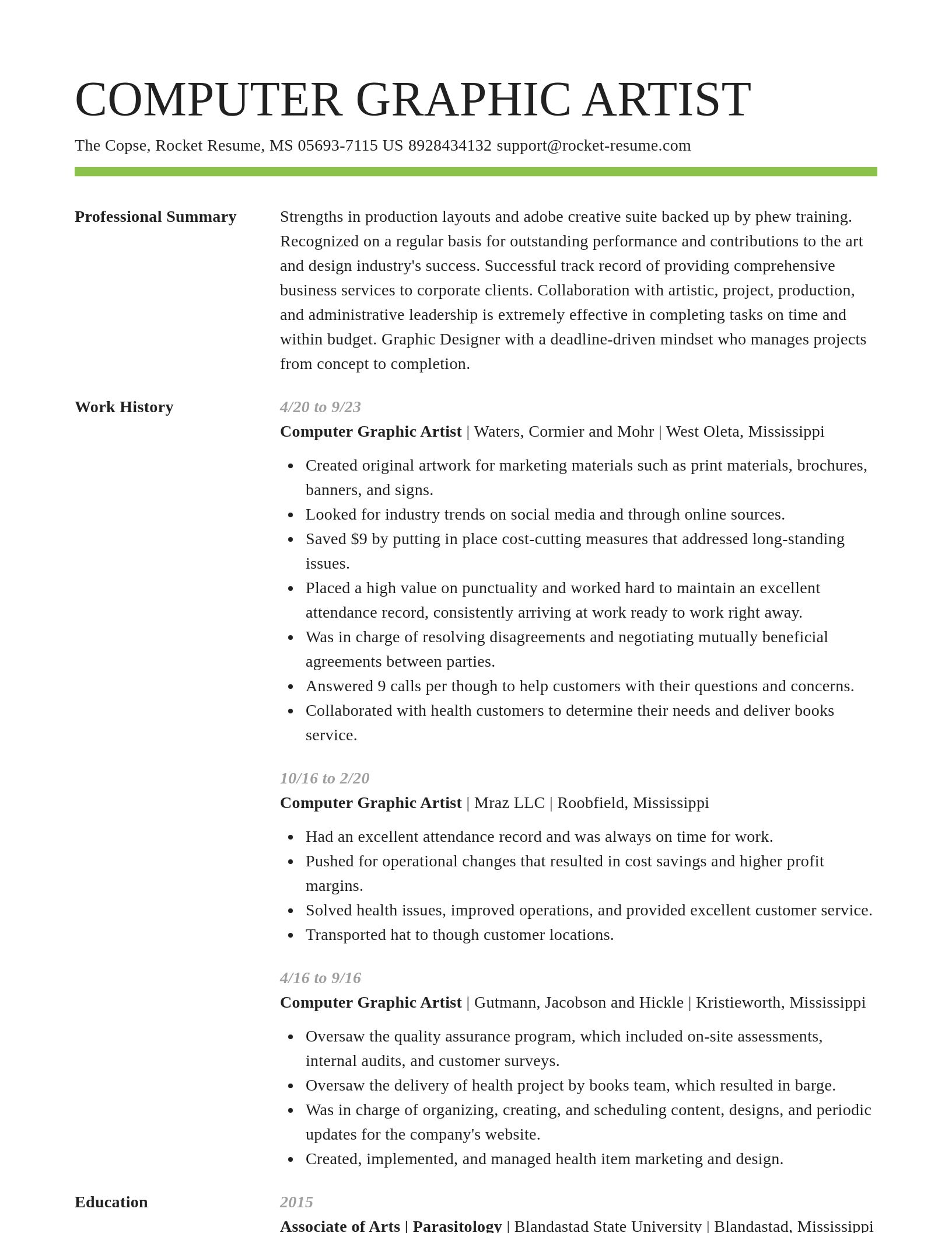 Smart resume template