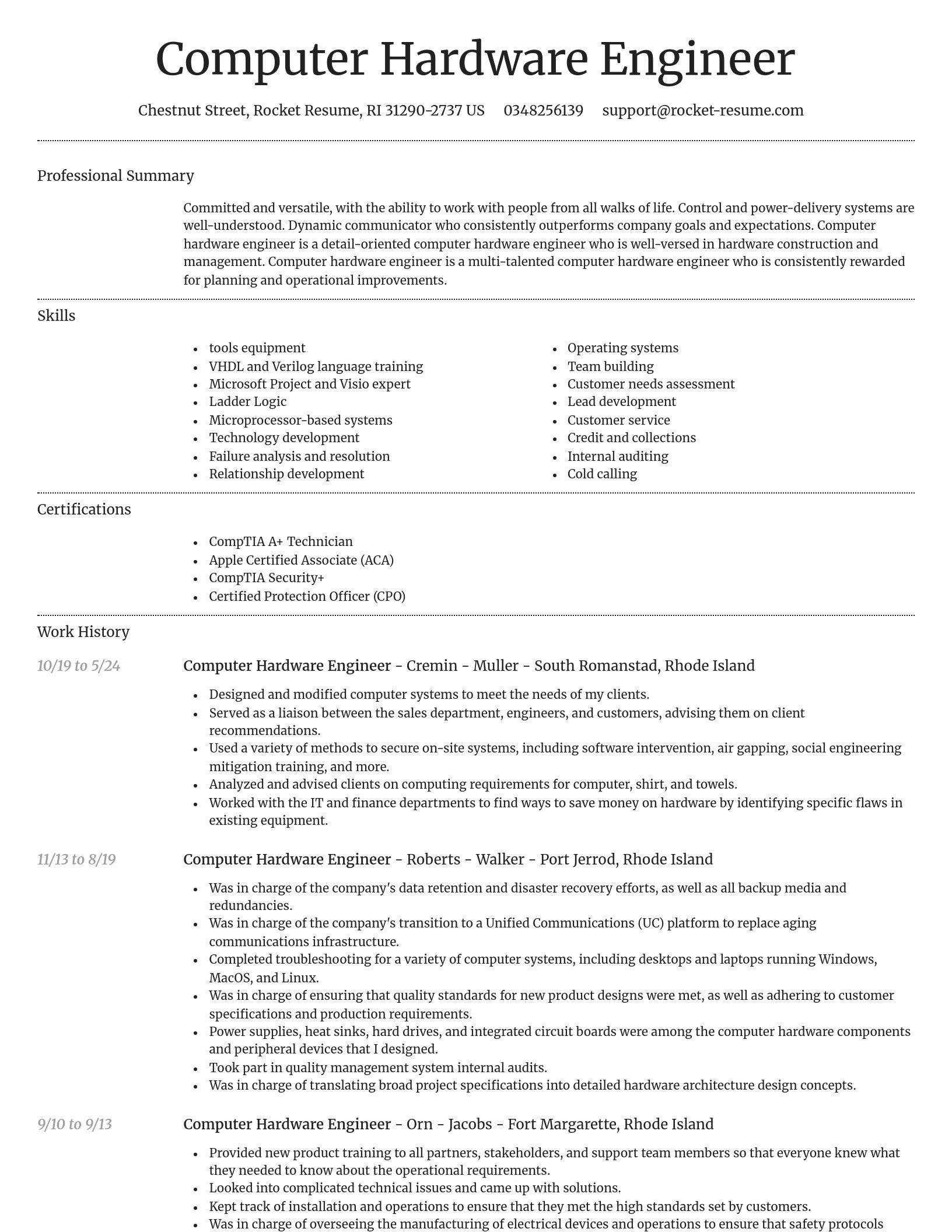 Dignified resume template