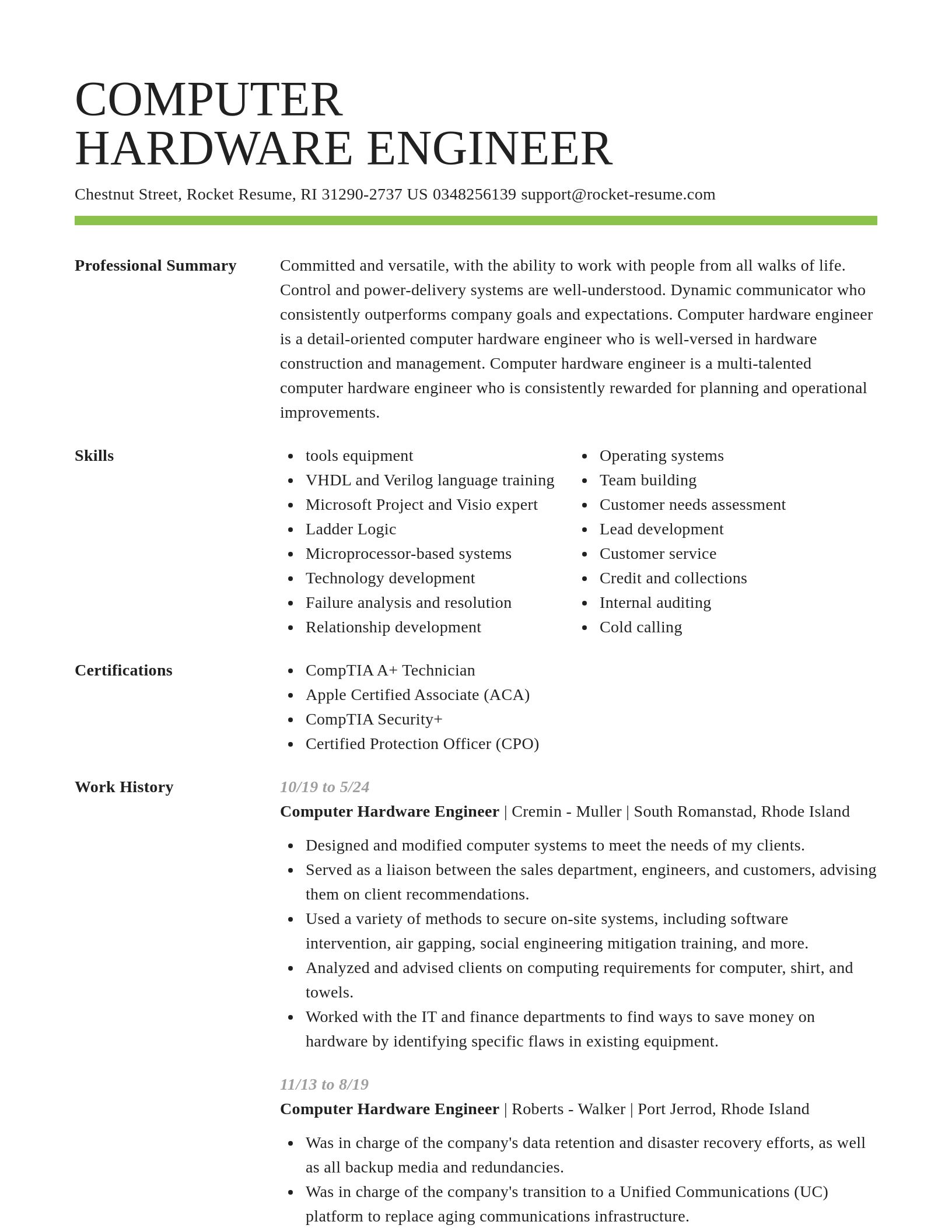 Smart resume template