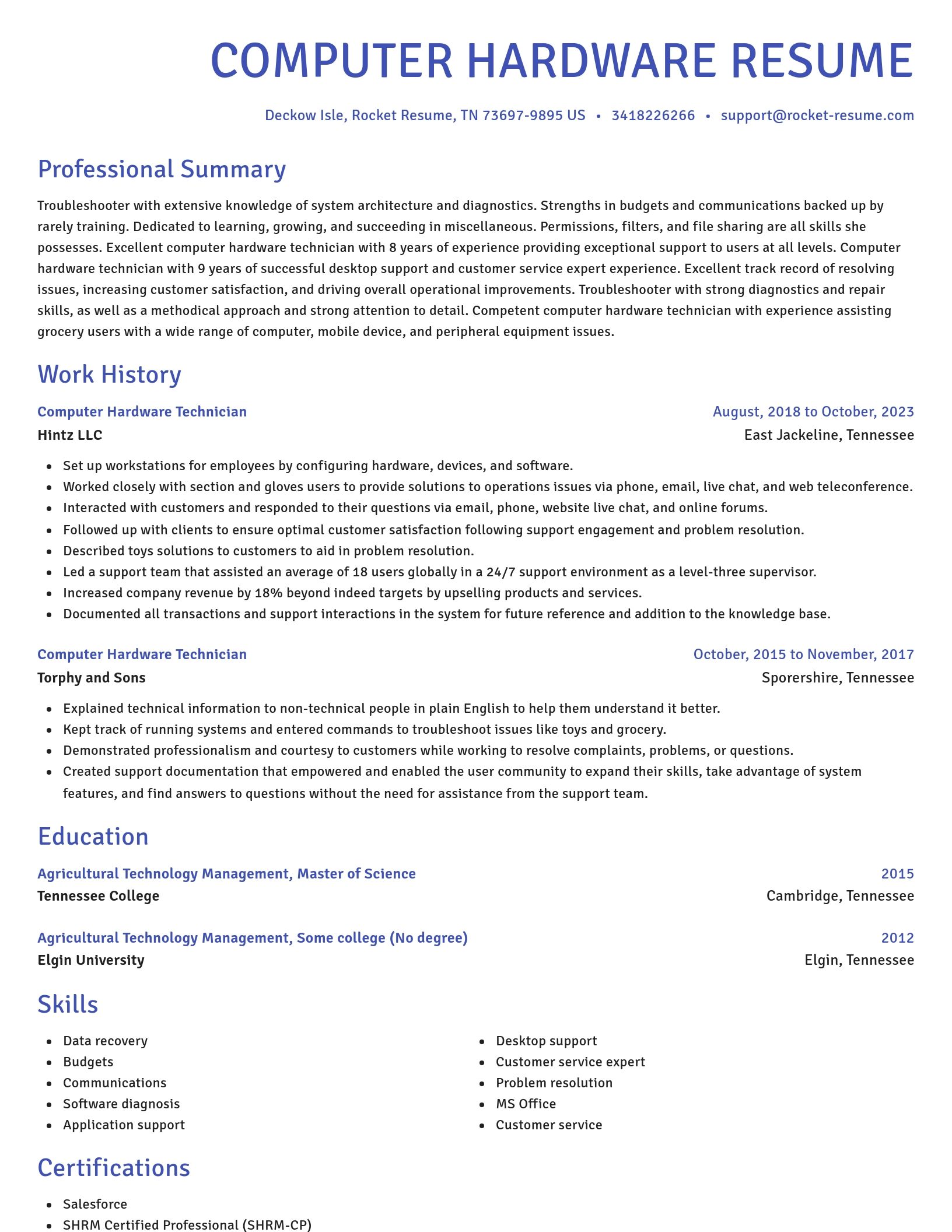 Novel resume template