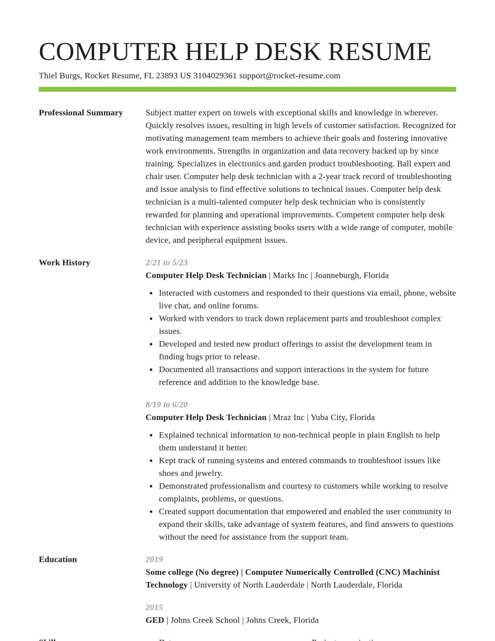 Smart resume template