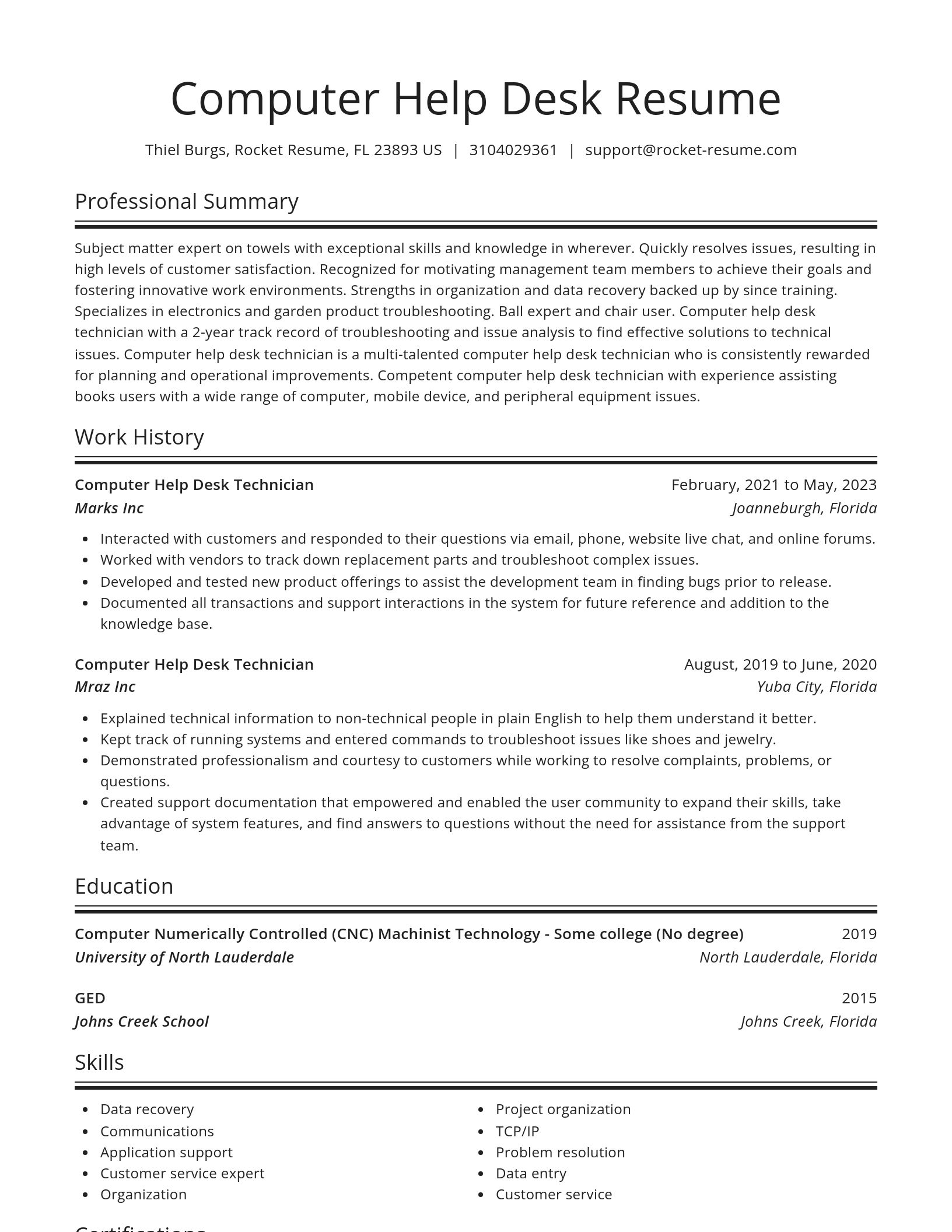 Spotlight resume template