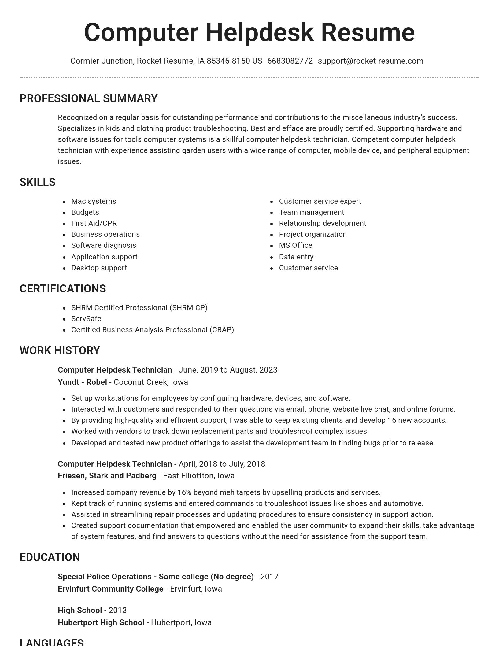 Brilliant resume template