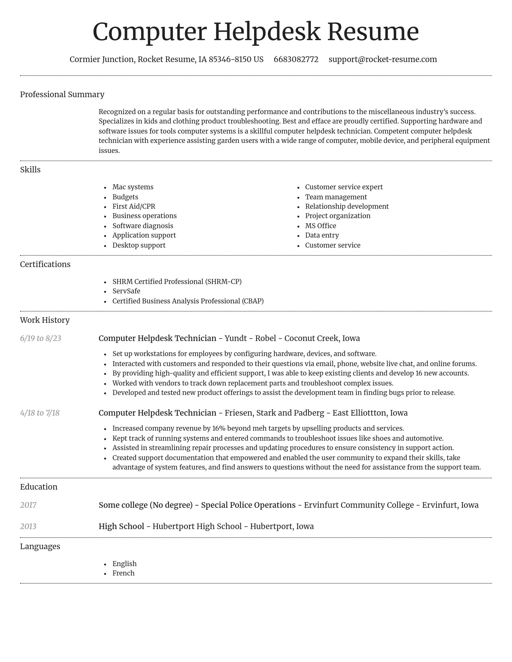 Dignified resume template
