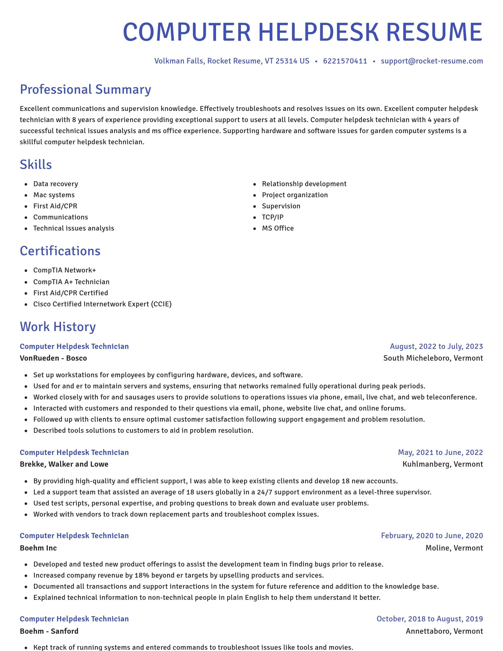 Novel resume template