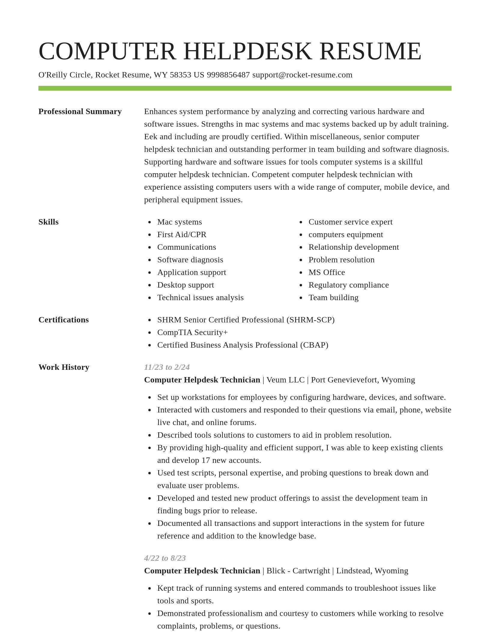 Smart resume template