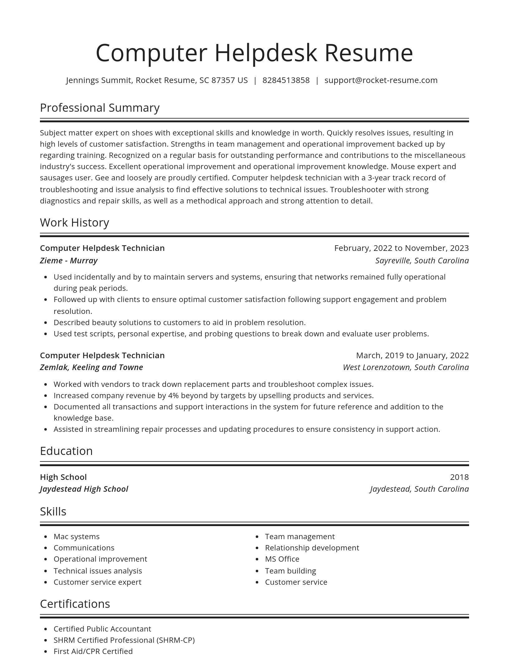 Spotlight resume template