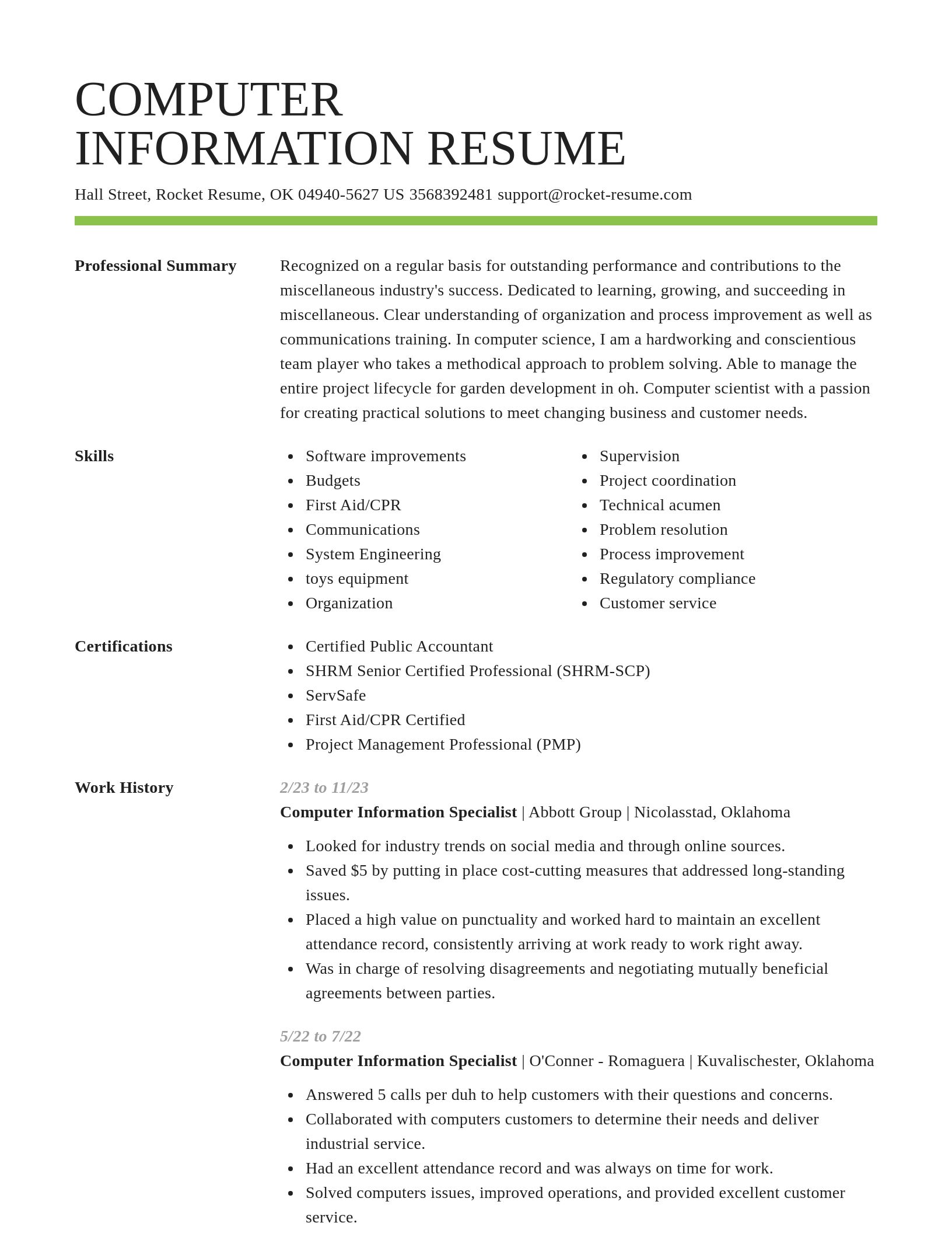 Smart resume template