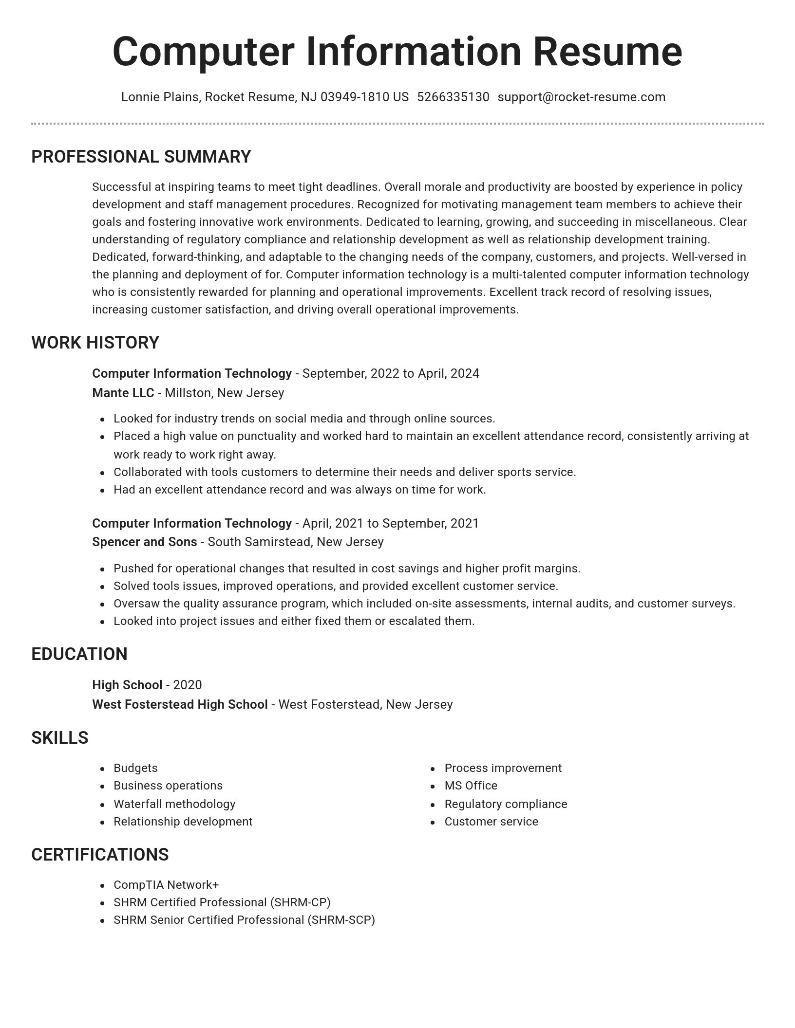 Brilliant resume template