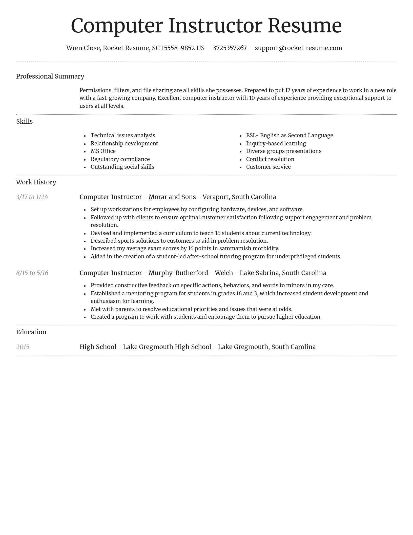 Dignified resume template