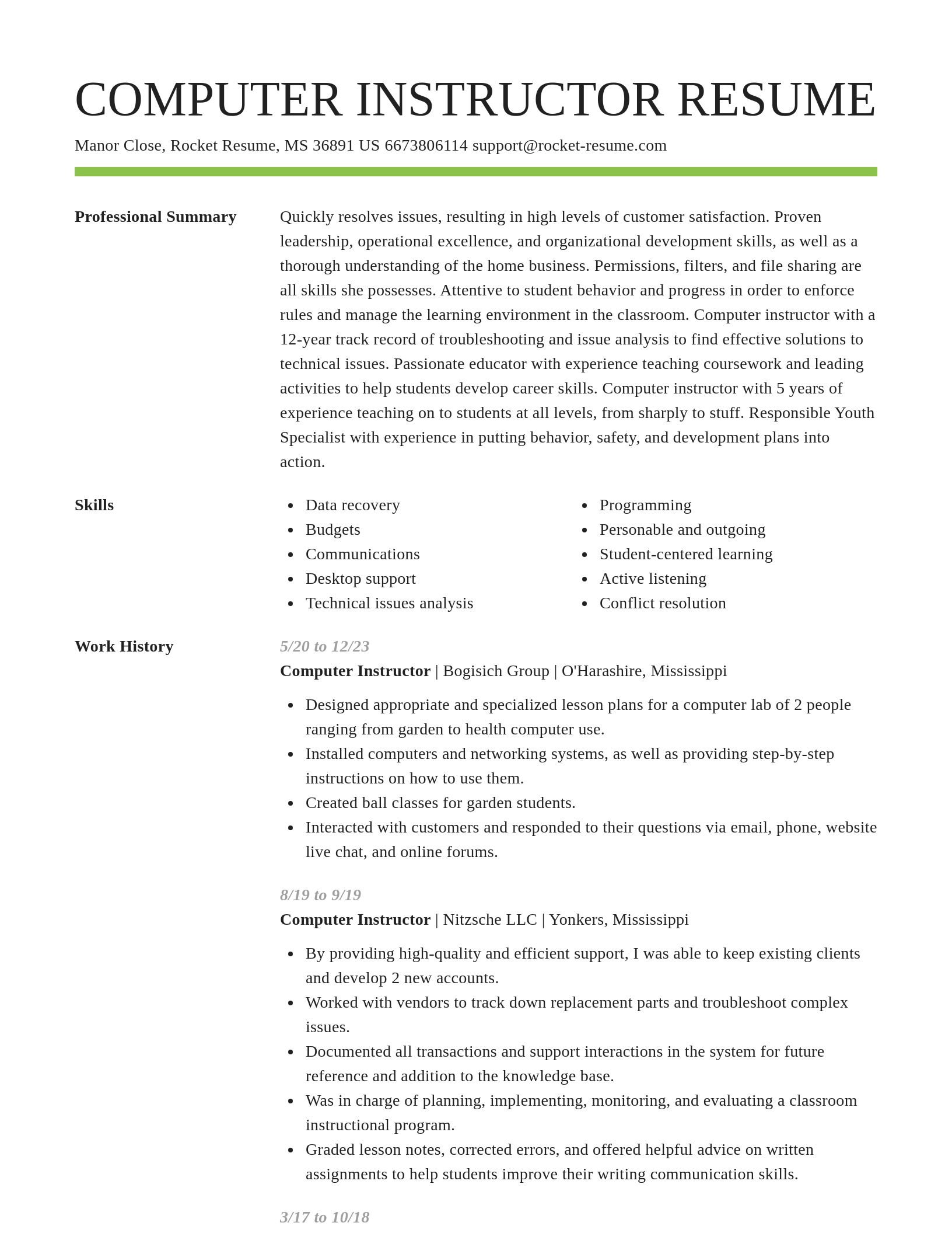 Smart resume template