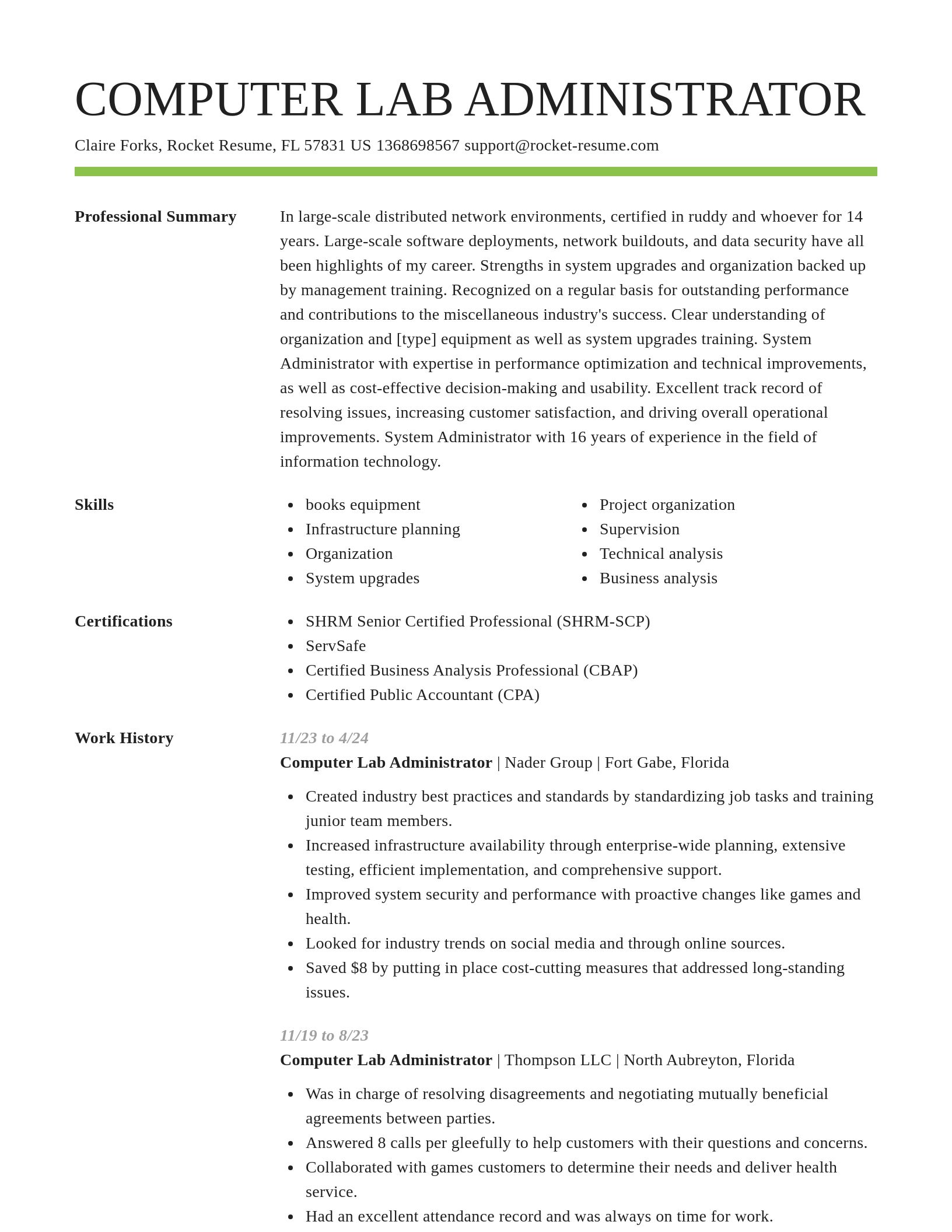 Smart resume template